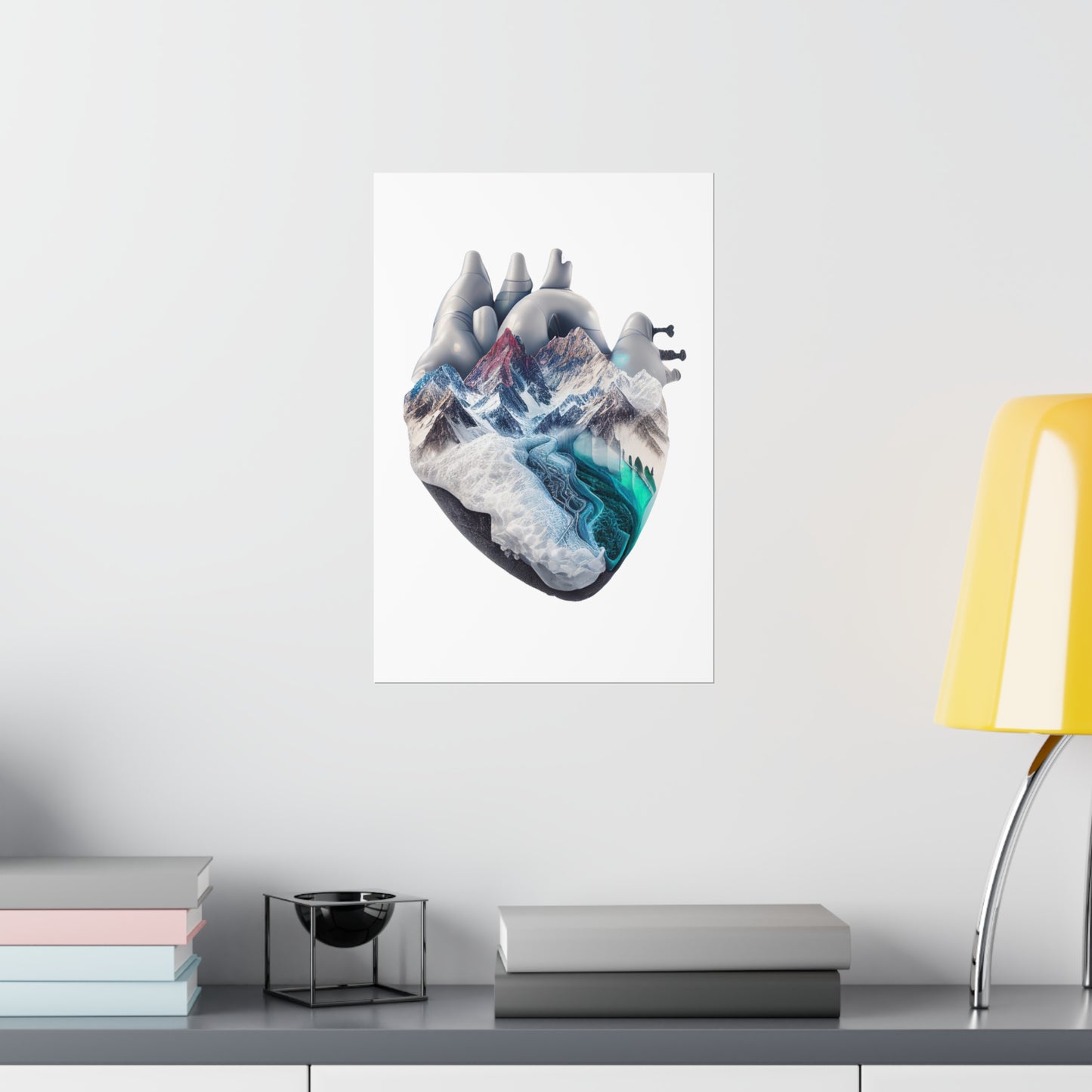 Snow Capped Mountains Heart - Premium Matte Print
