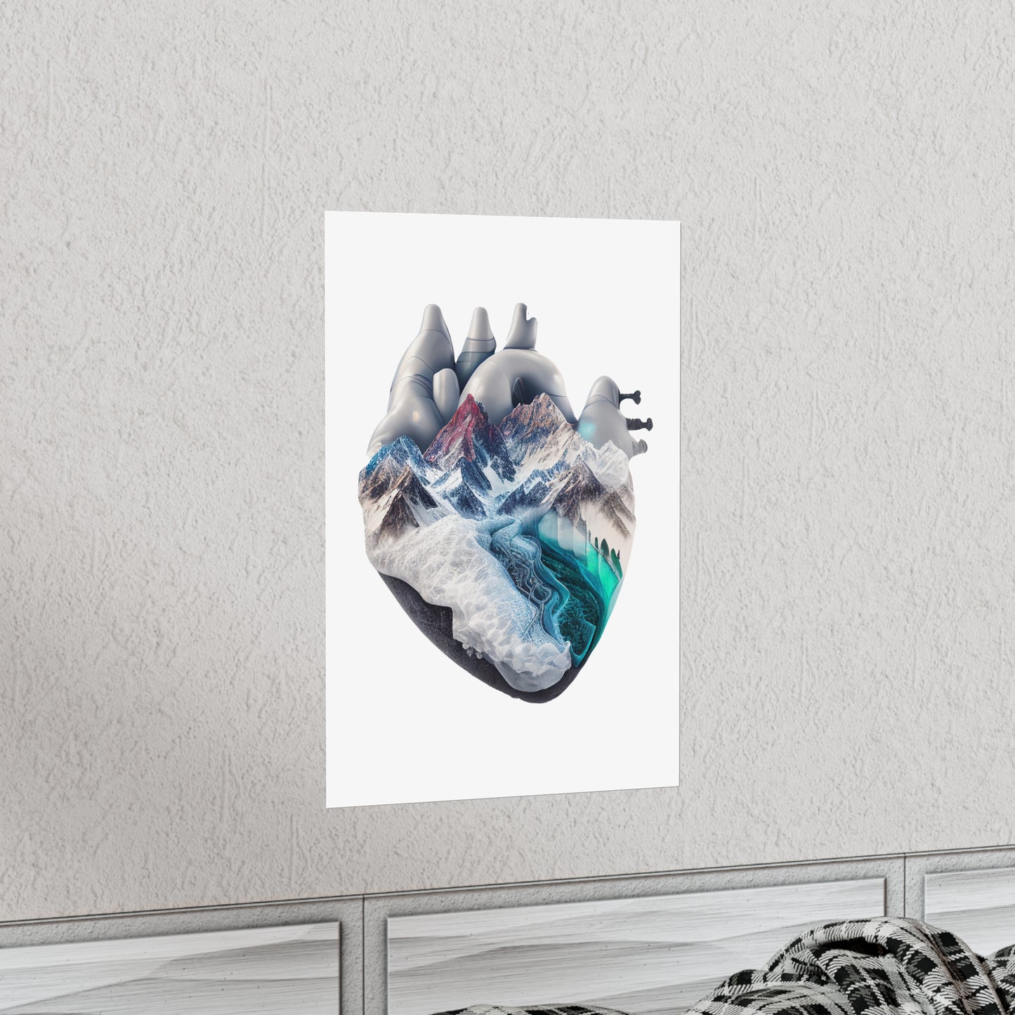 Snow Capped Mountains Heart - Premium Matte Print
