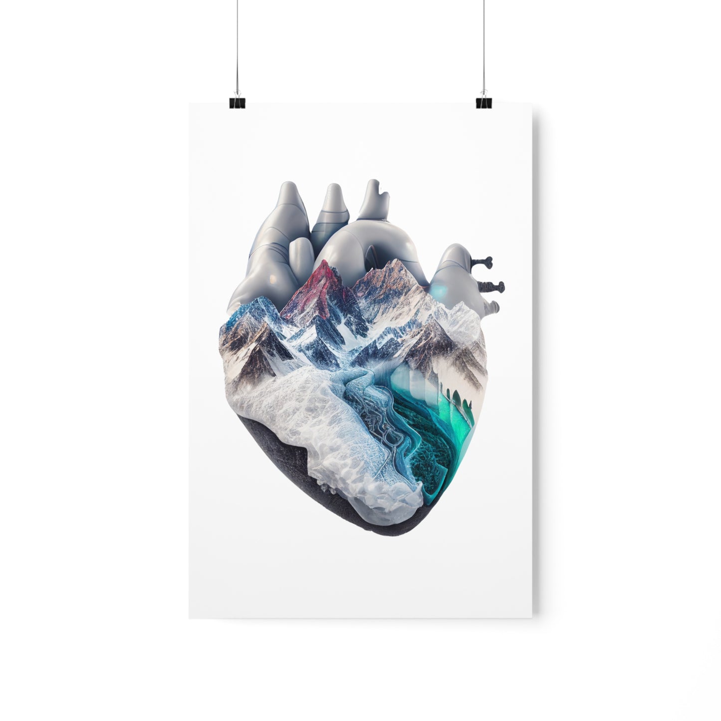 Snow Capped Mountains Heart - Premium Matte Print