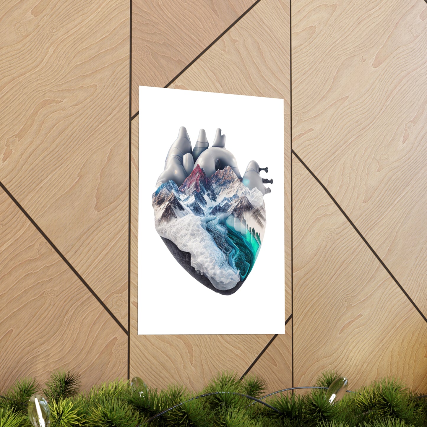 Snow Capped Mountains Heart - Premium Matte Print