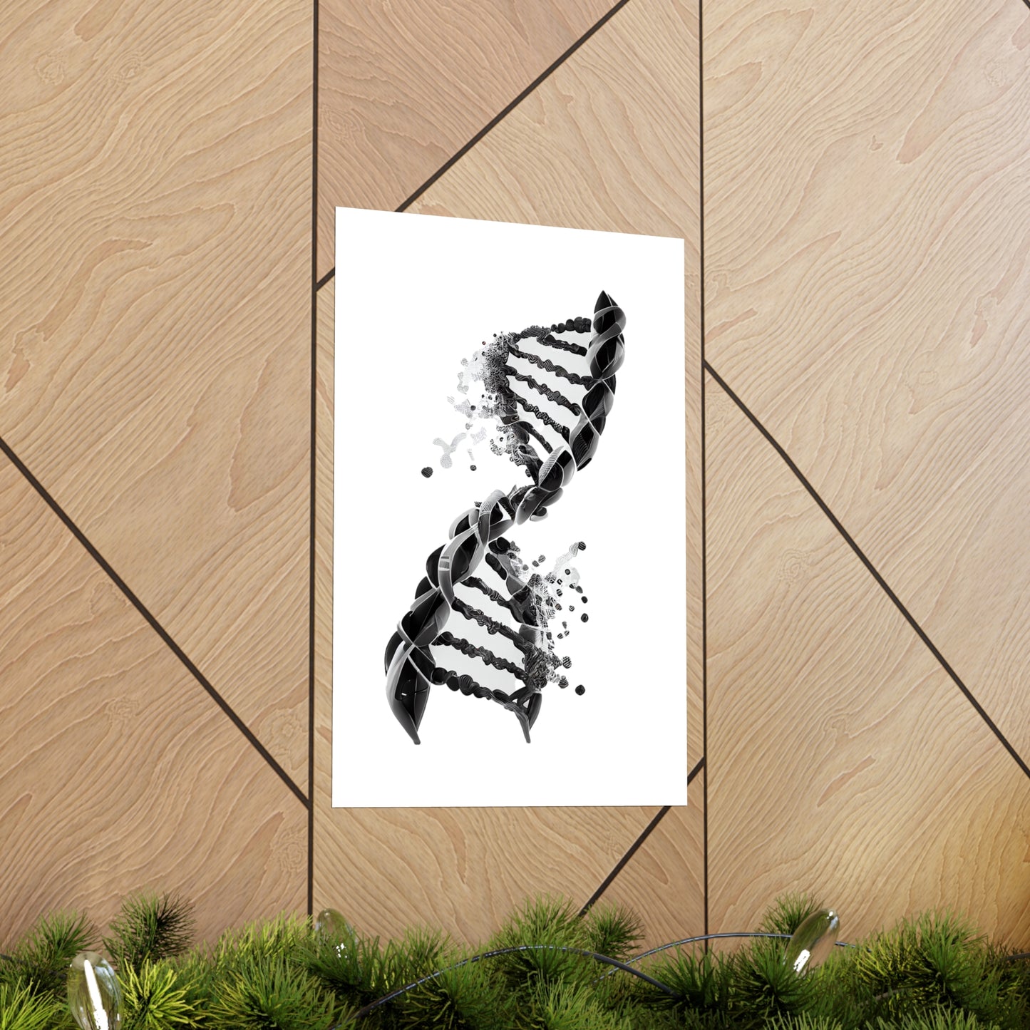 Black DNA Double Helix - Premium Matte Print
