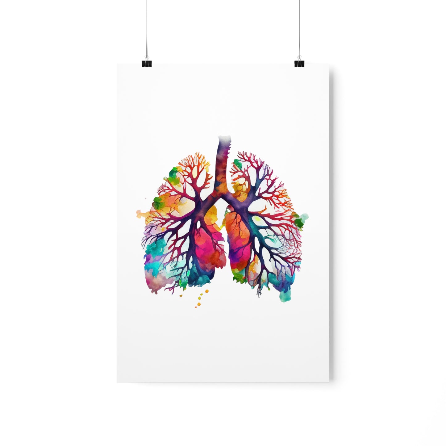 Vibrant Watercolor Lungs - Premium Matte Print
