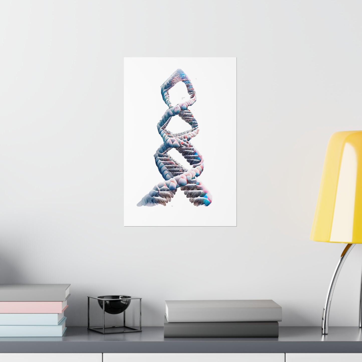 Snow Capped Mountains DNA Double Helix - Premium Matte Print
