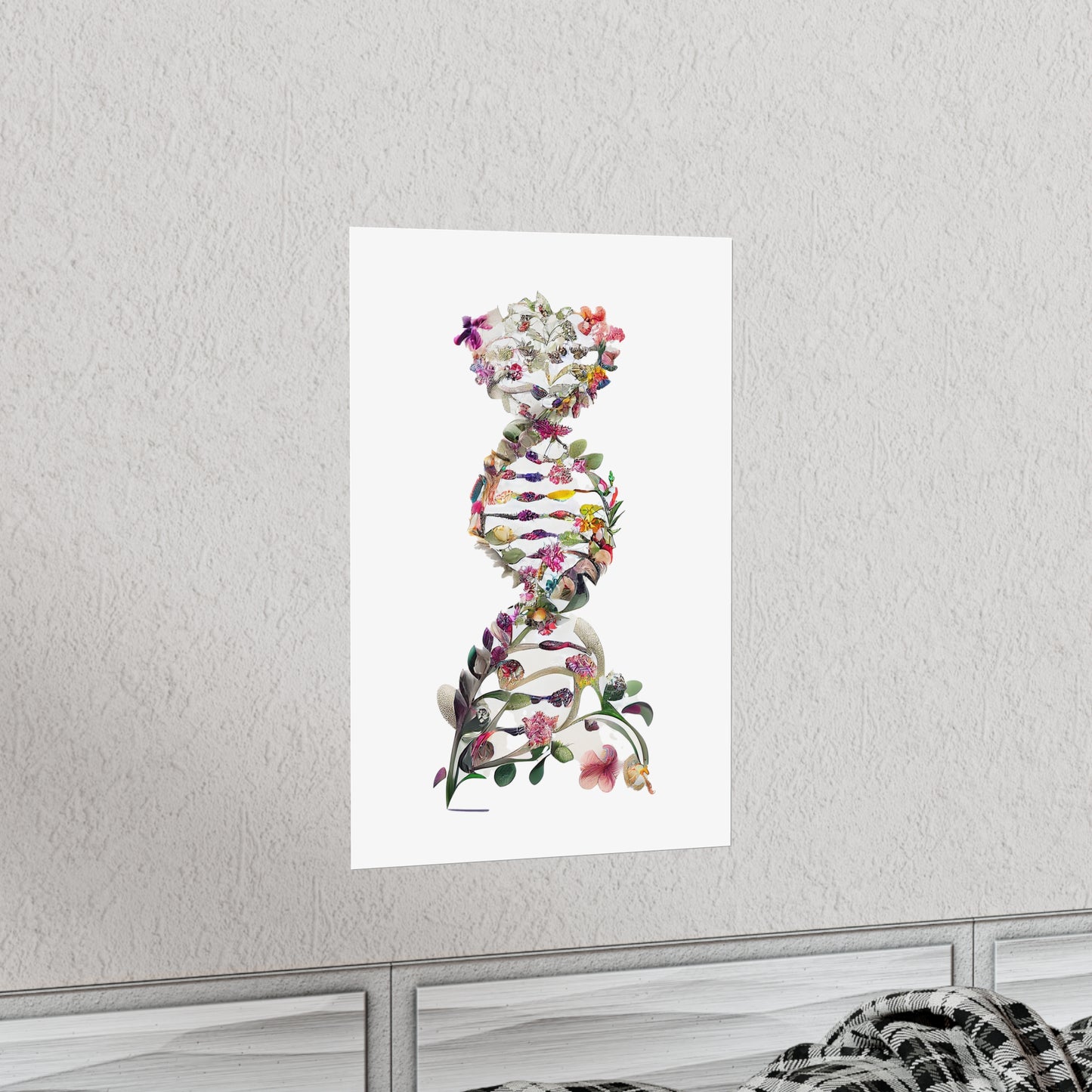 Floral DNA Double Helix - Premium Matte Print