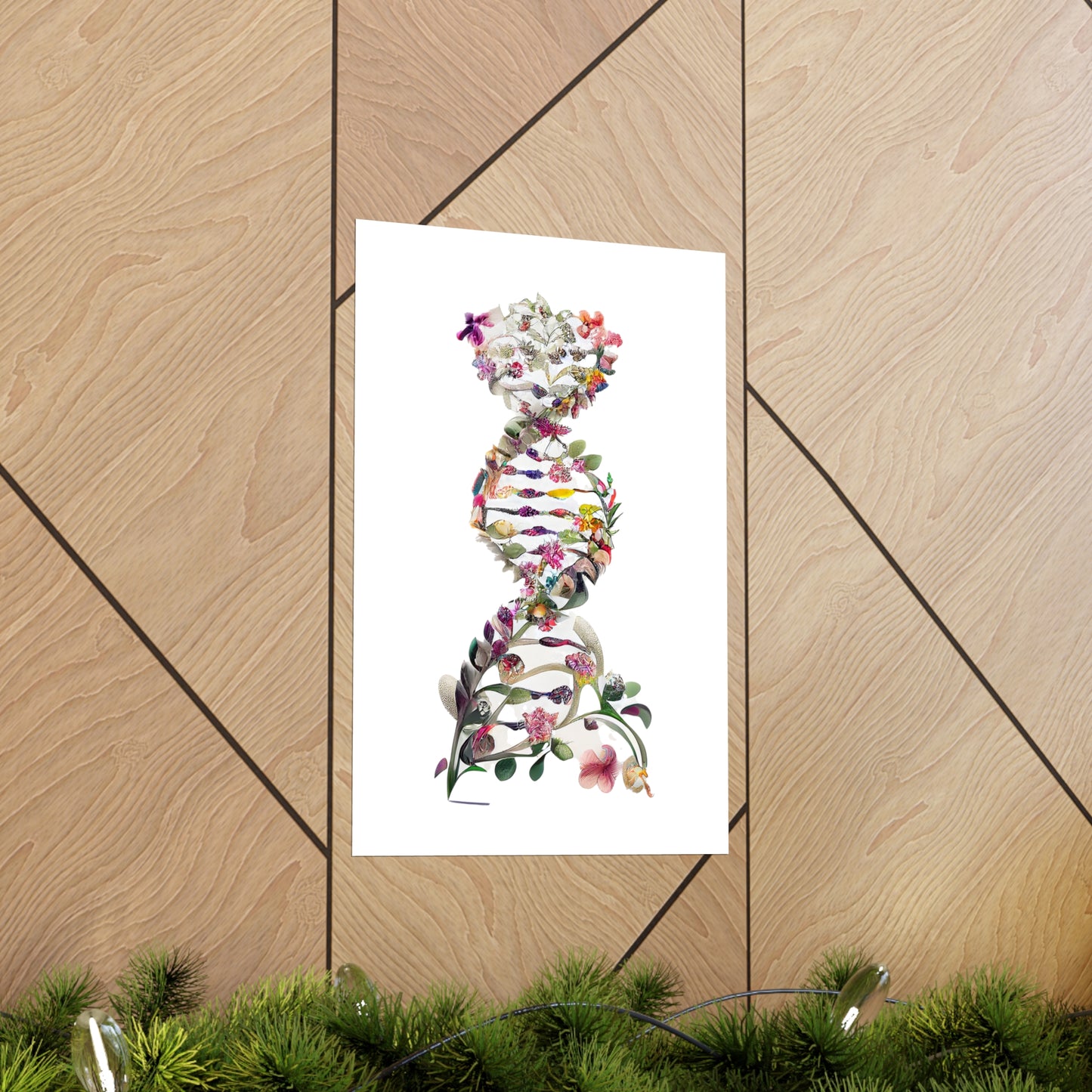 Floral DNA Double Helix - Premium Matte Print
