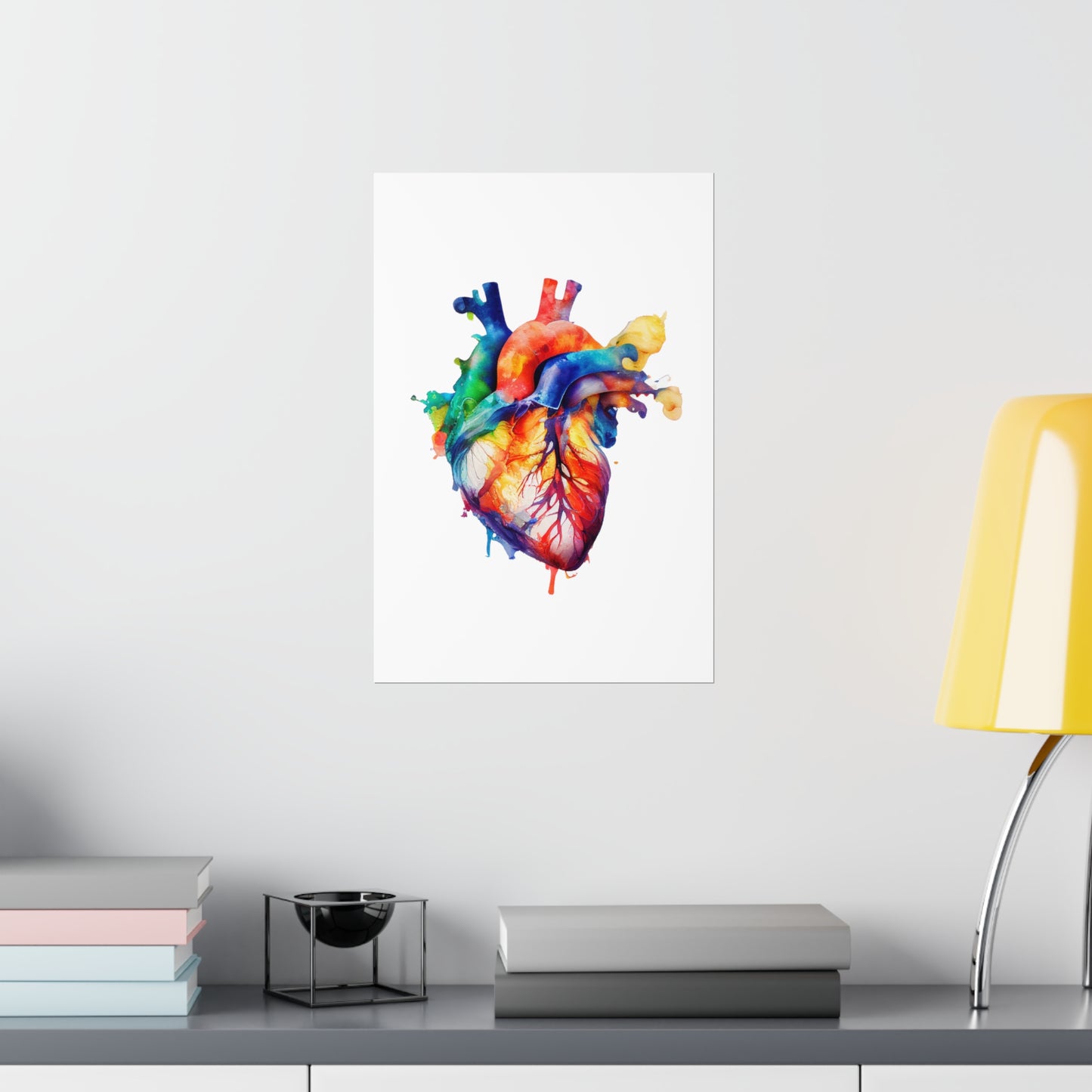 Vibrant Watercolor Heart - Premium Matte Print