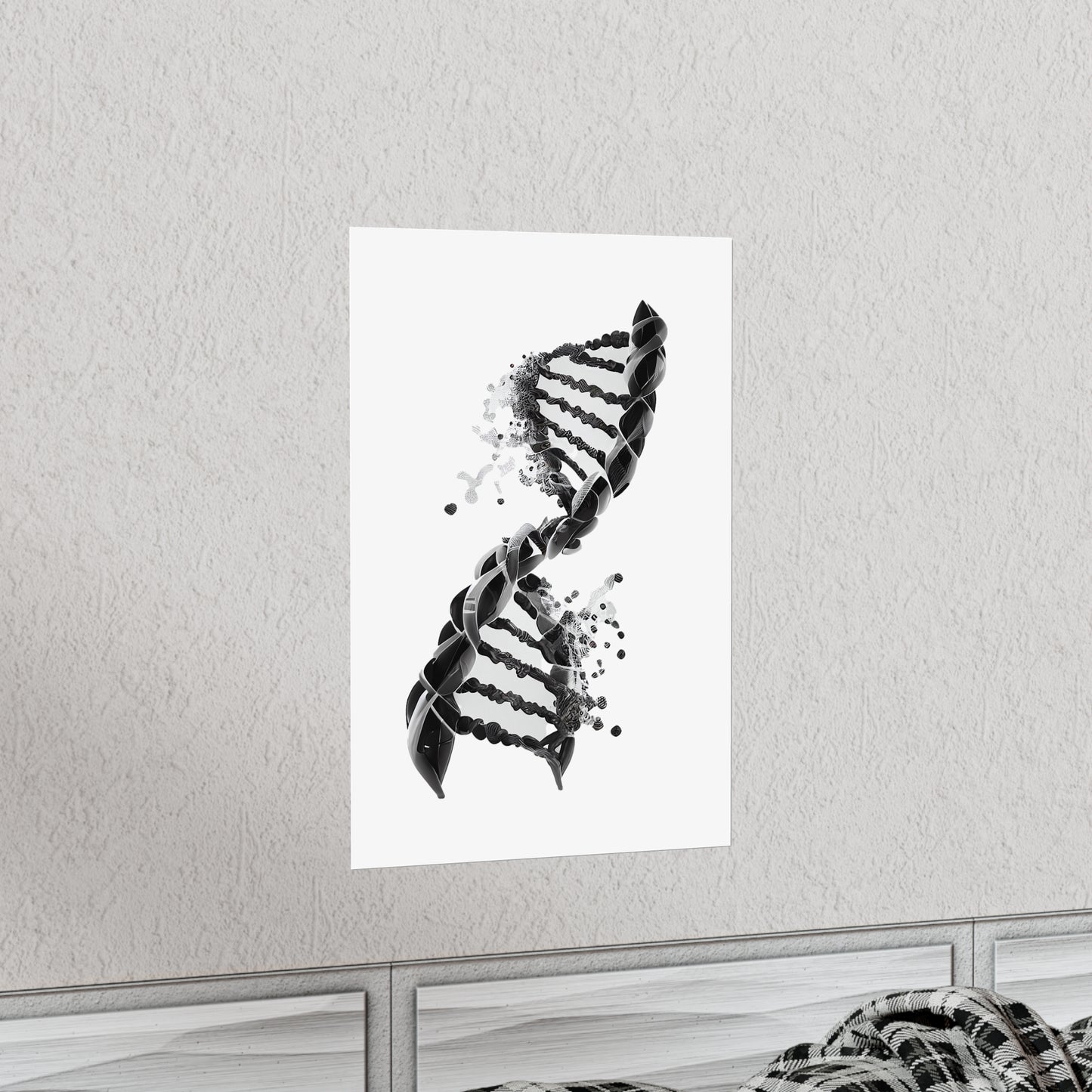 Black DNA Double Helix - Premium Matte Print
