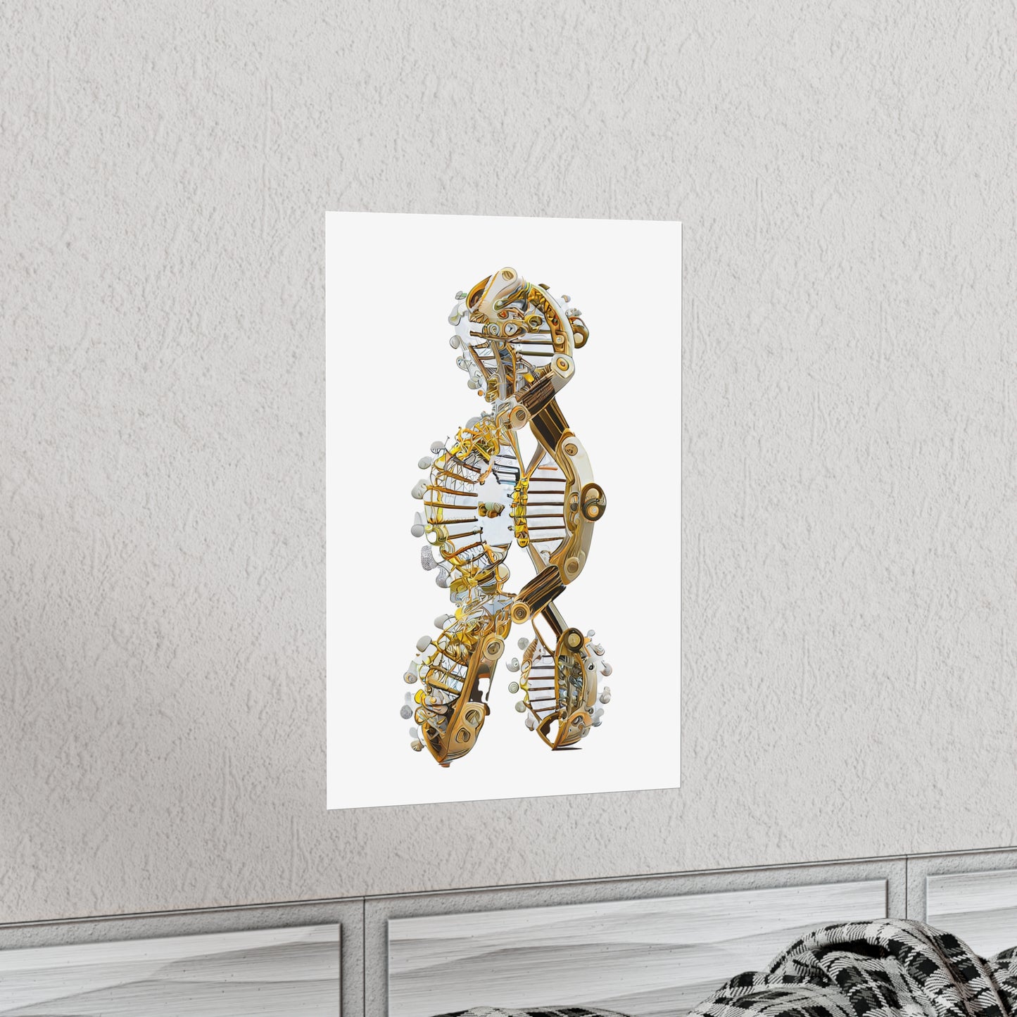 Bio Mechanical DNA Double Helix - Premium Matte Print