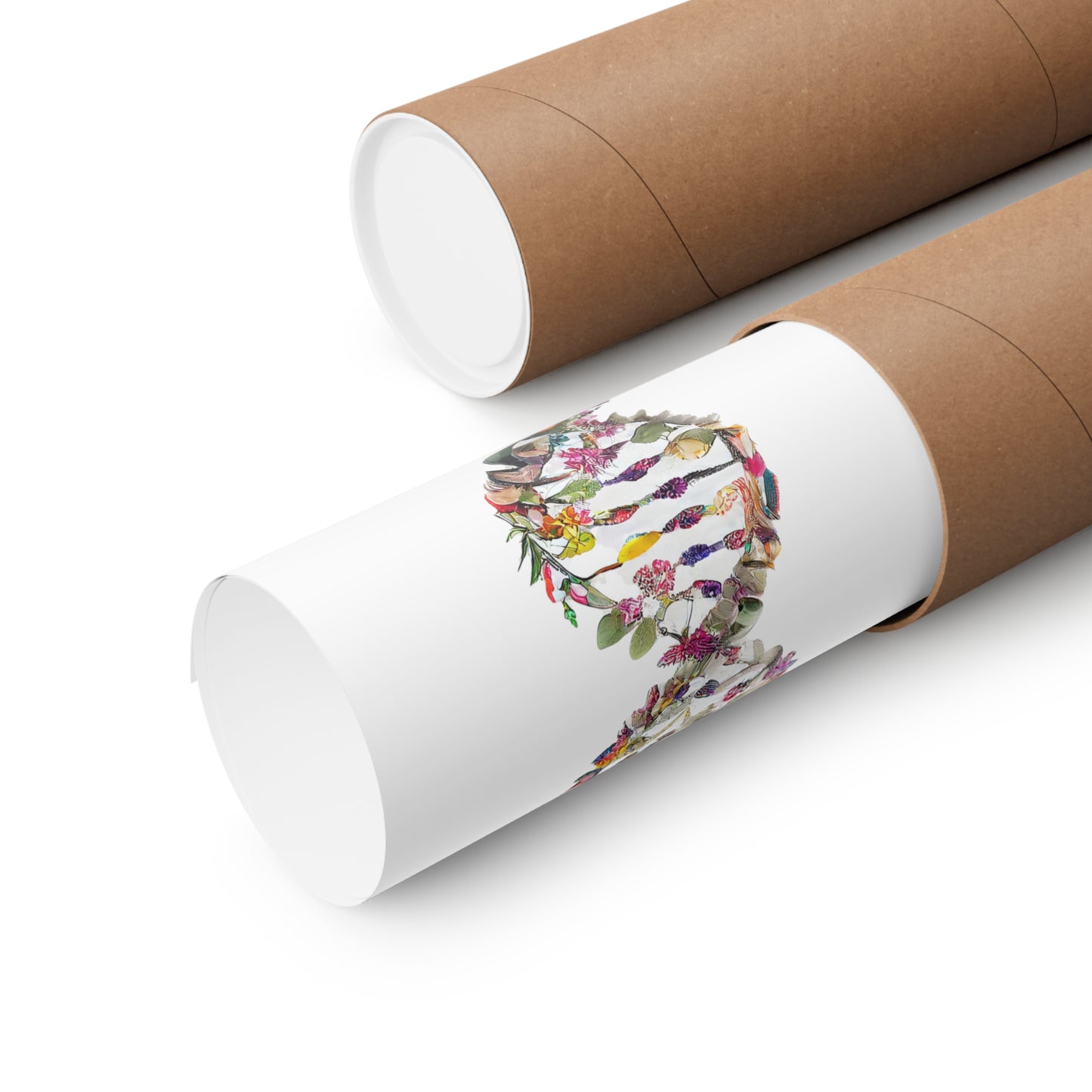 Floral DNA Double Helix - Premium Matte Print