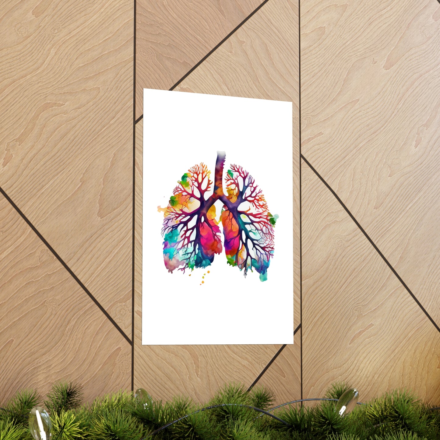 Vibrant Watercolor Lungs - Premium Matte Print