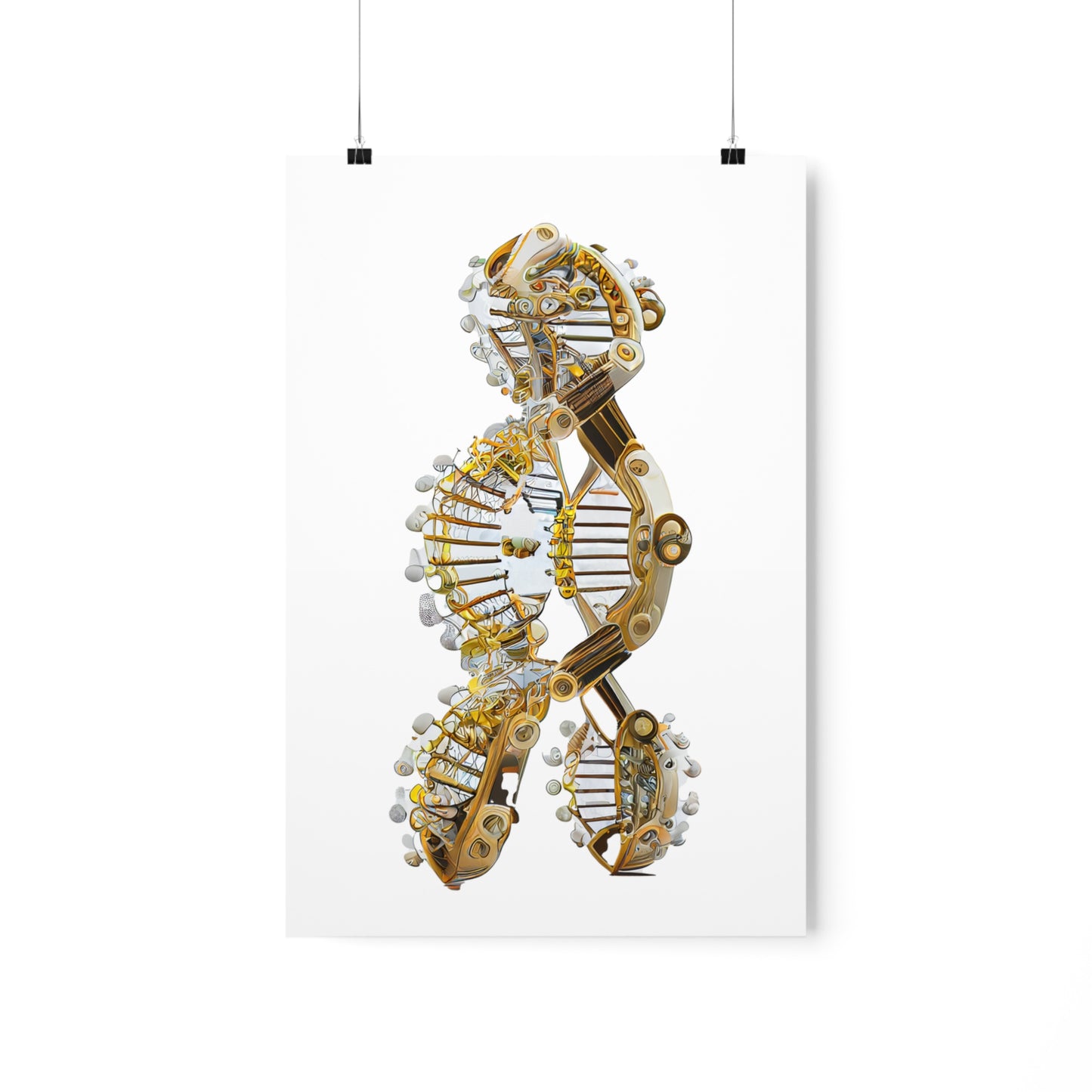 Bio Mechanical DNA Double Helix - Premium Matte Print