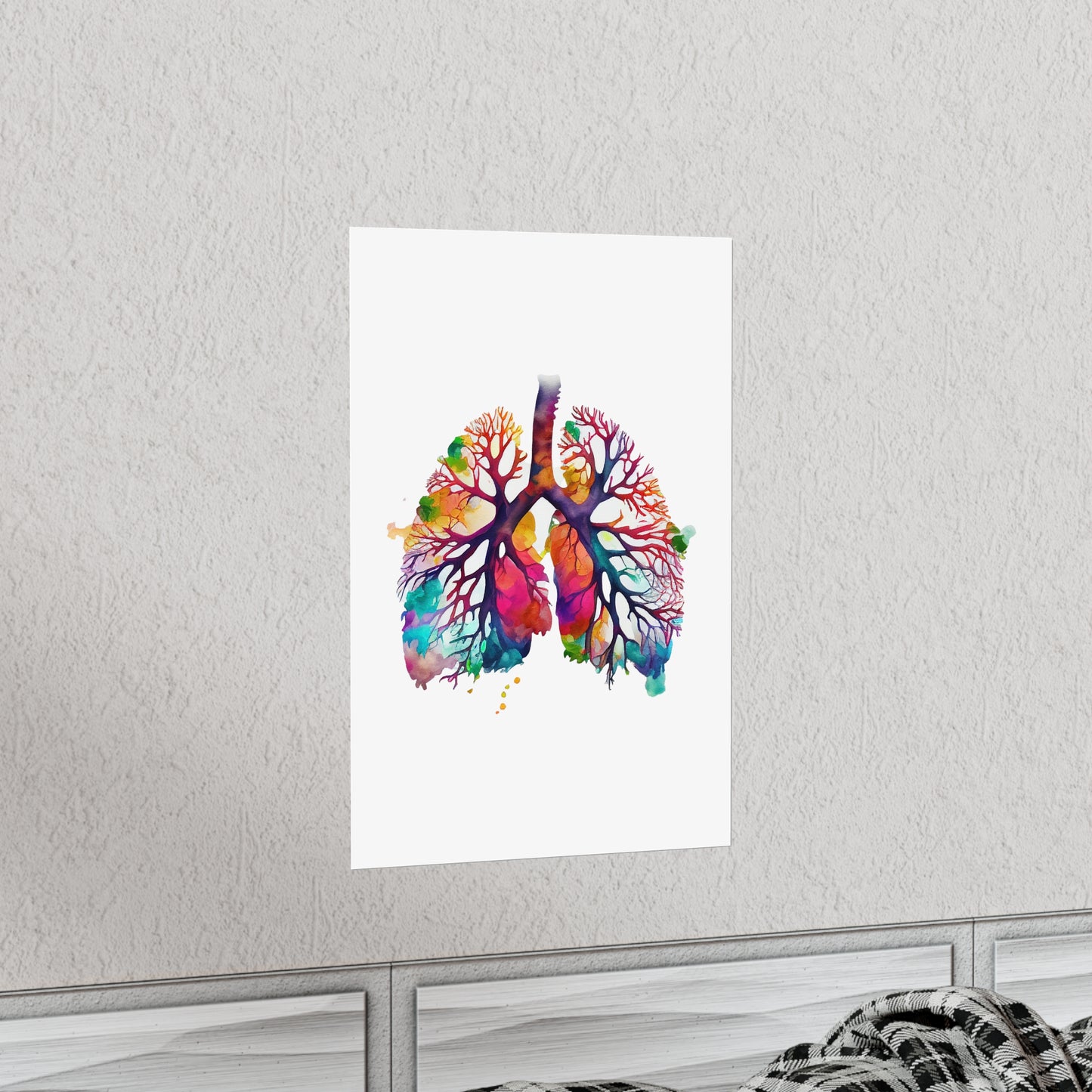 Vibrant Watercolor Lungs - Premium Matte Print