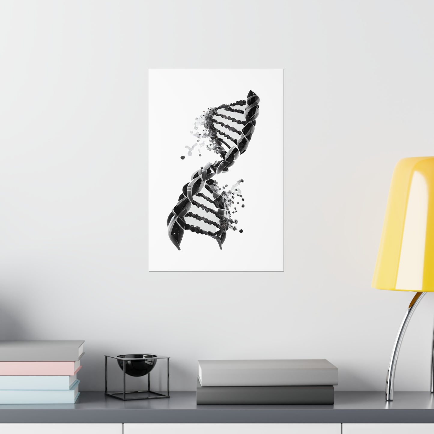 Black DNA Double Helix - Premium Matte Print