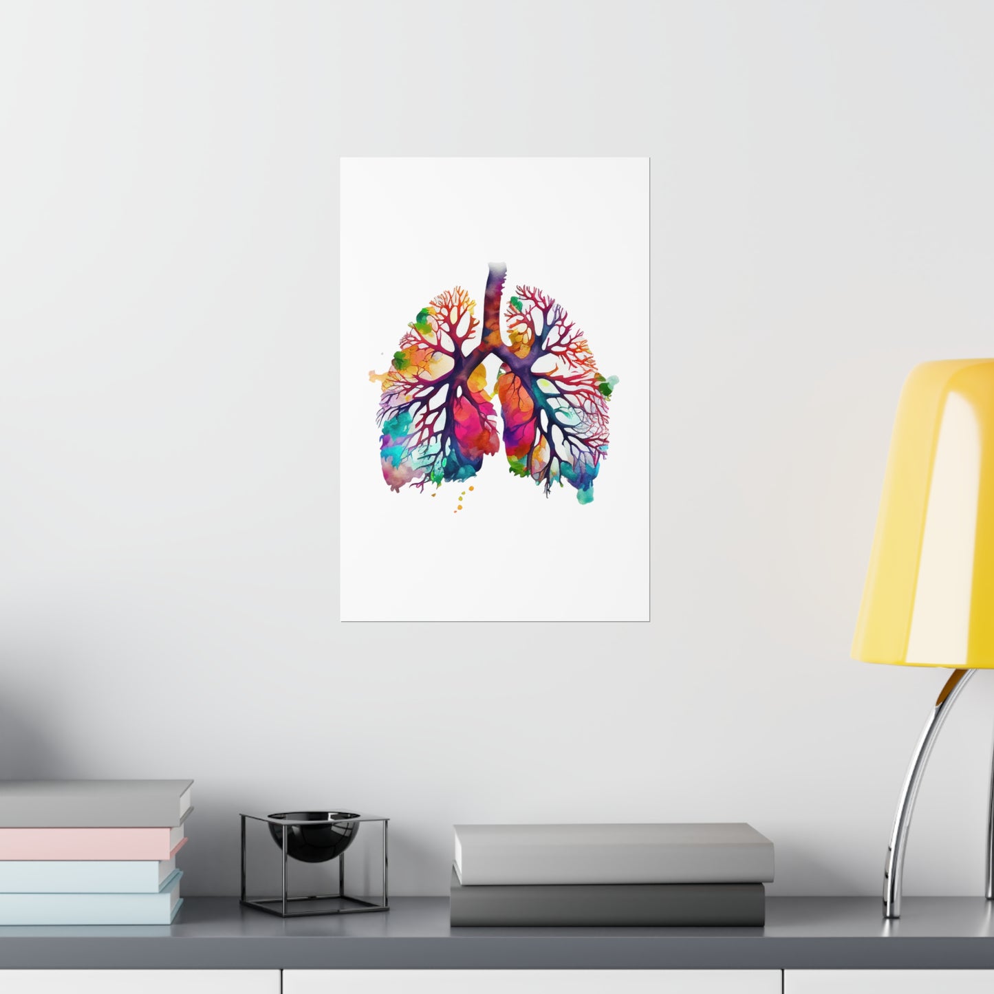 Vibrant Watercolor Lungs - Premium Matte Print