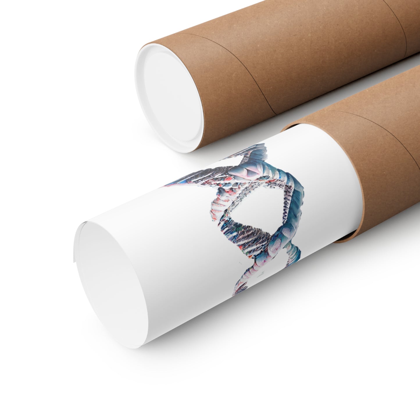 Snow Capped Mountains DNA Double Helix - Premium Matte Print