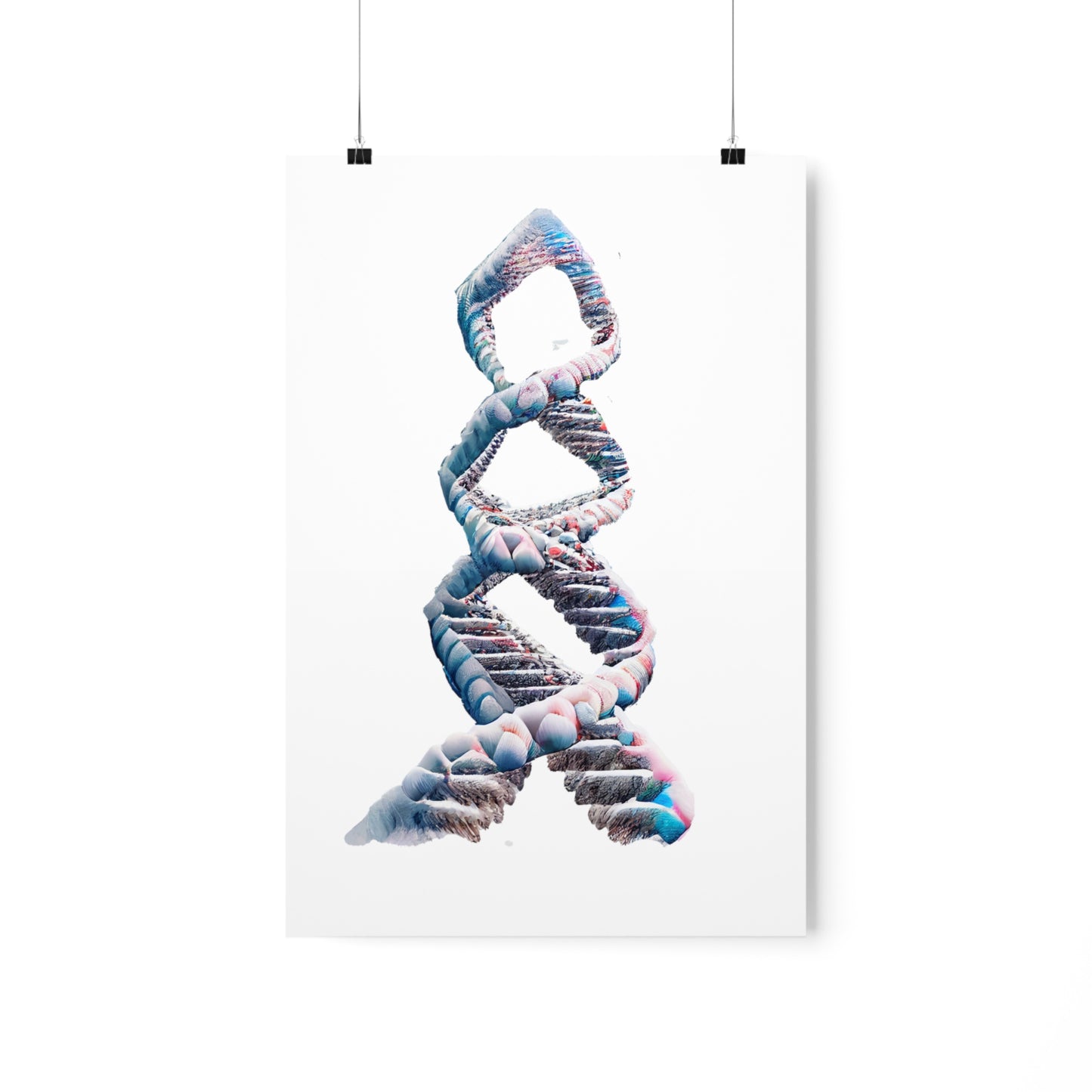 Snow Capped Mountains DNA Double Helix - Premium Matte Print
