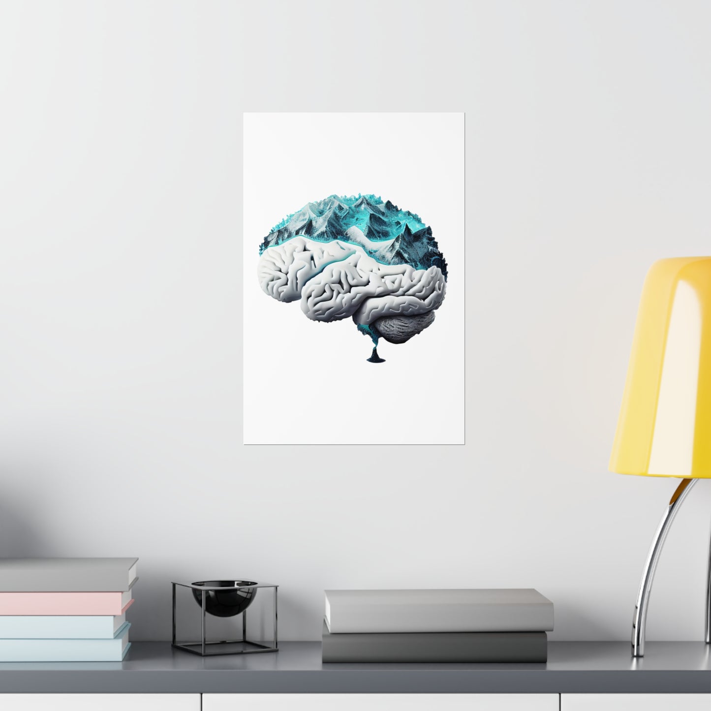 Snow Capped Mountains Brain - Premium Matte Print