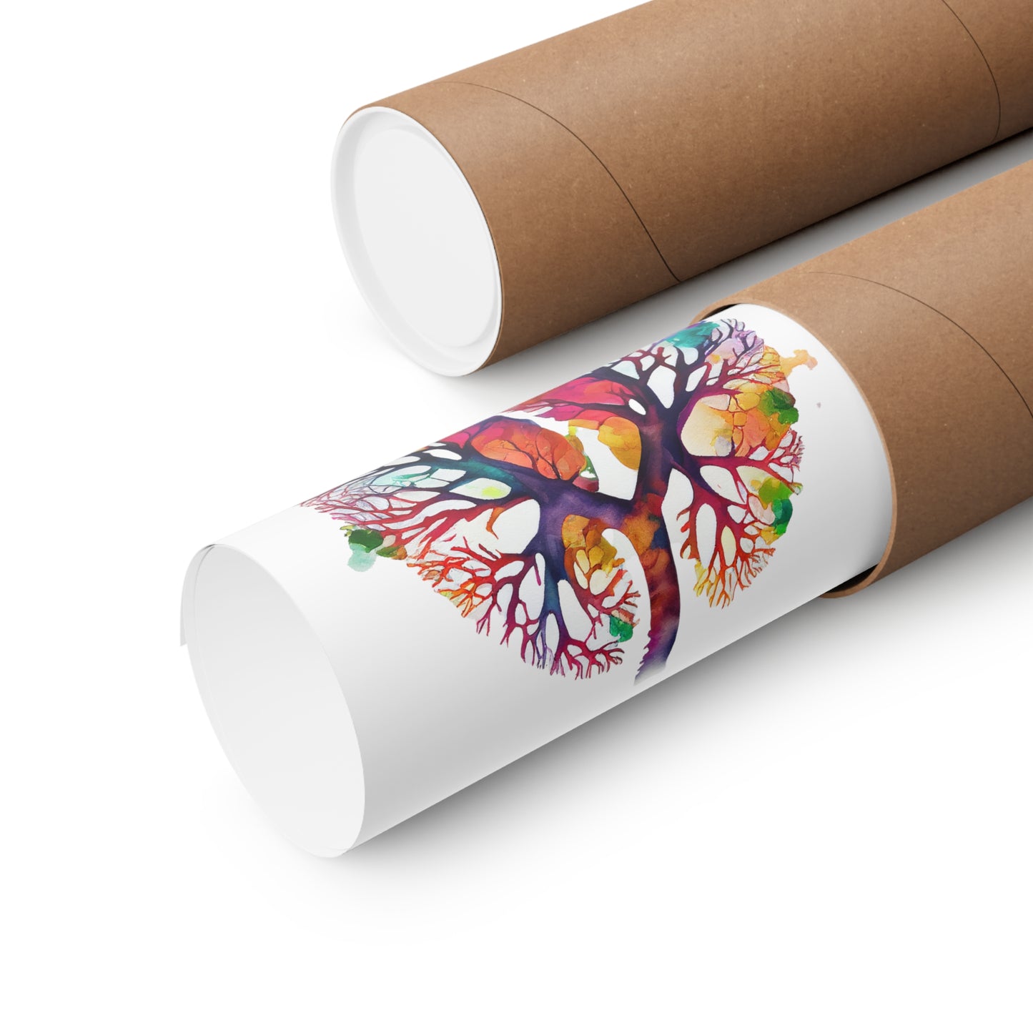 Vibrant Watercolor Lungs - Premium Matte Print