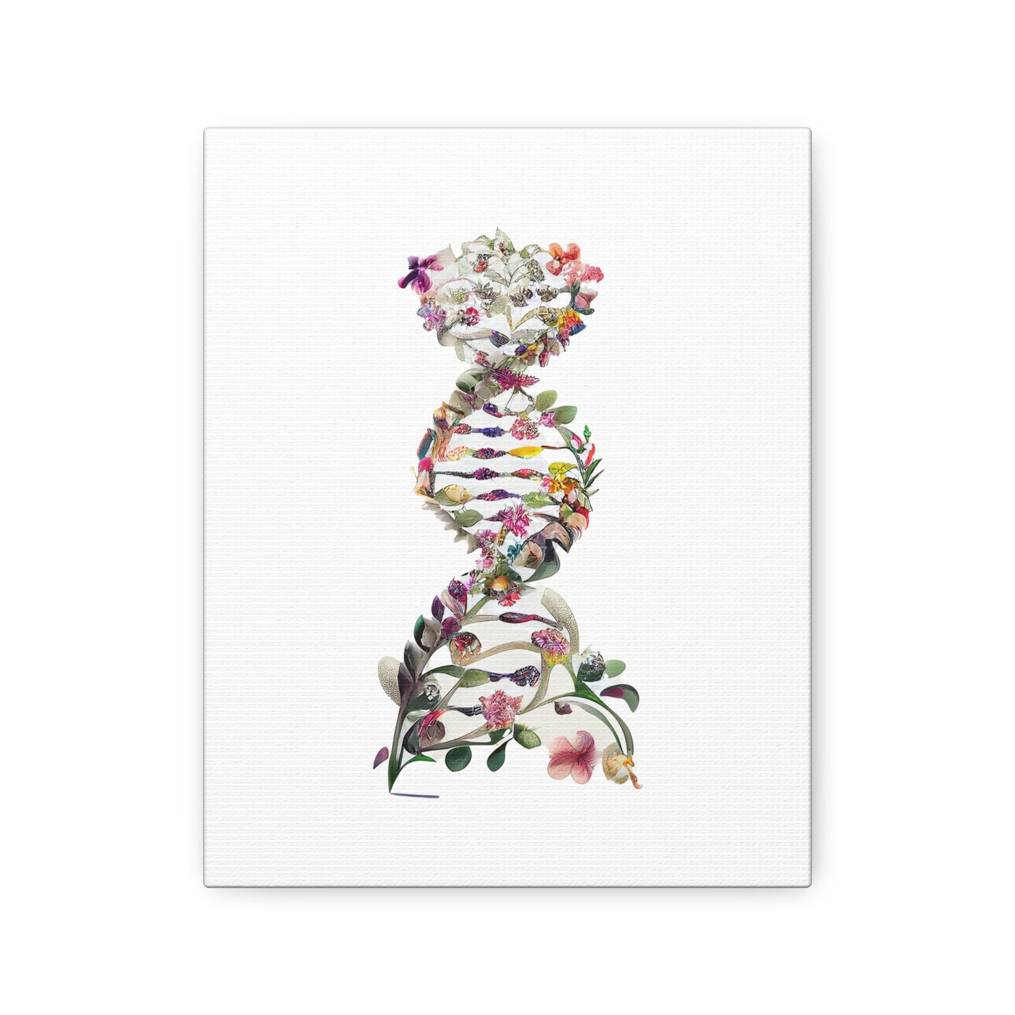 Floral Double Helix DNA, ꓥVꓥ Generated - Polyester Canvas