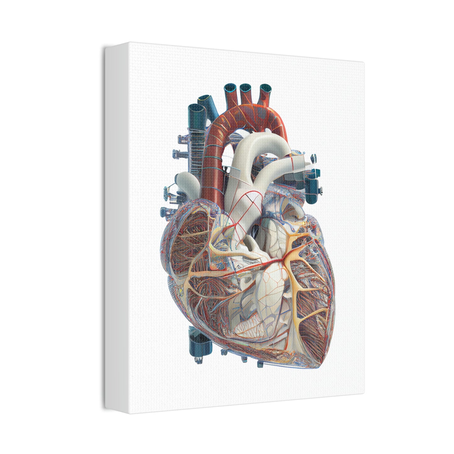 Engineering Plans Heart, ꓥVꓥ Generated - Polyester Canvas
