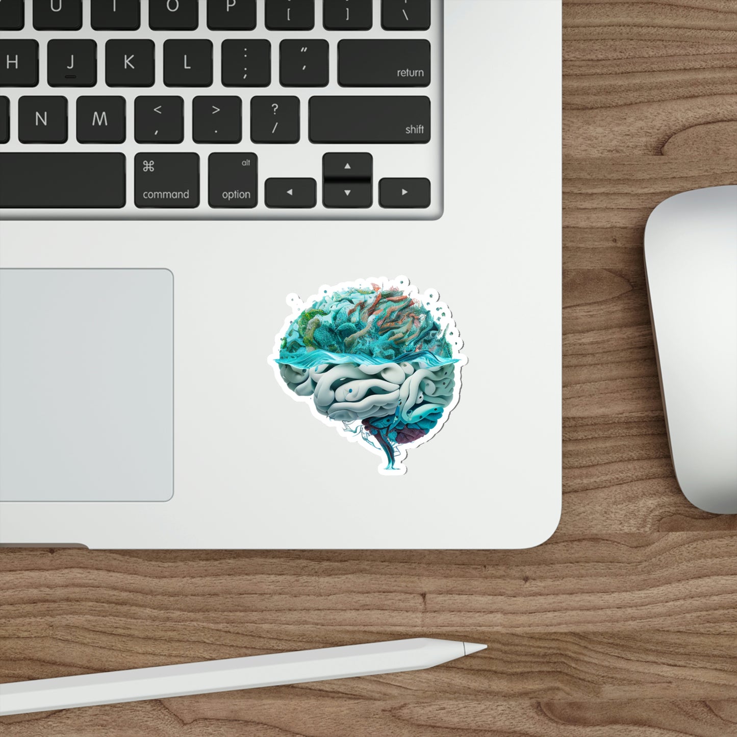 Aquatic Elements Brain Die-Cut Sticker