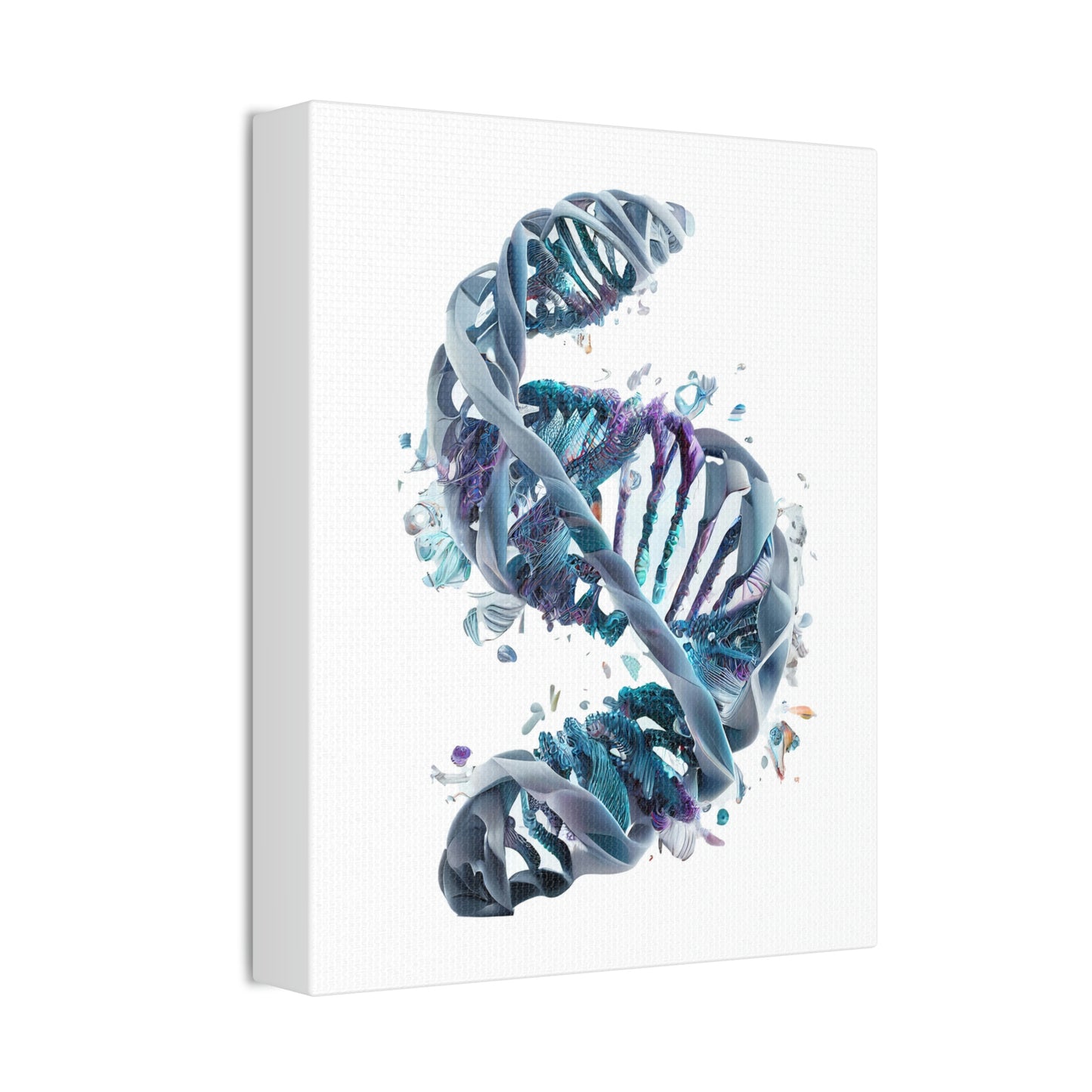 Aquatic Elements Double Helix DNA, ꓥVꓥ Generated - Polyester Canvas