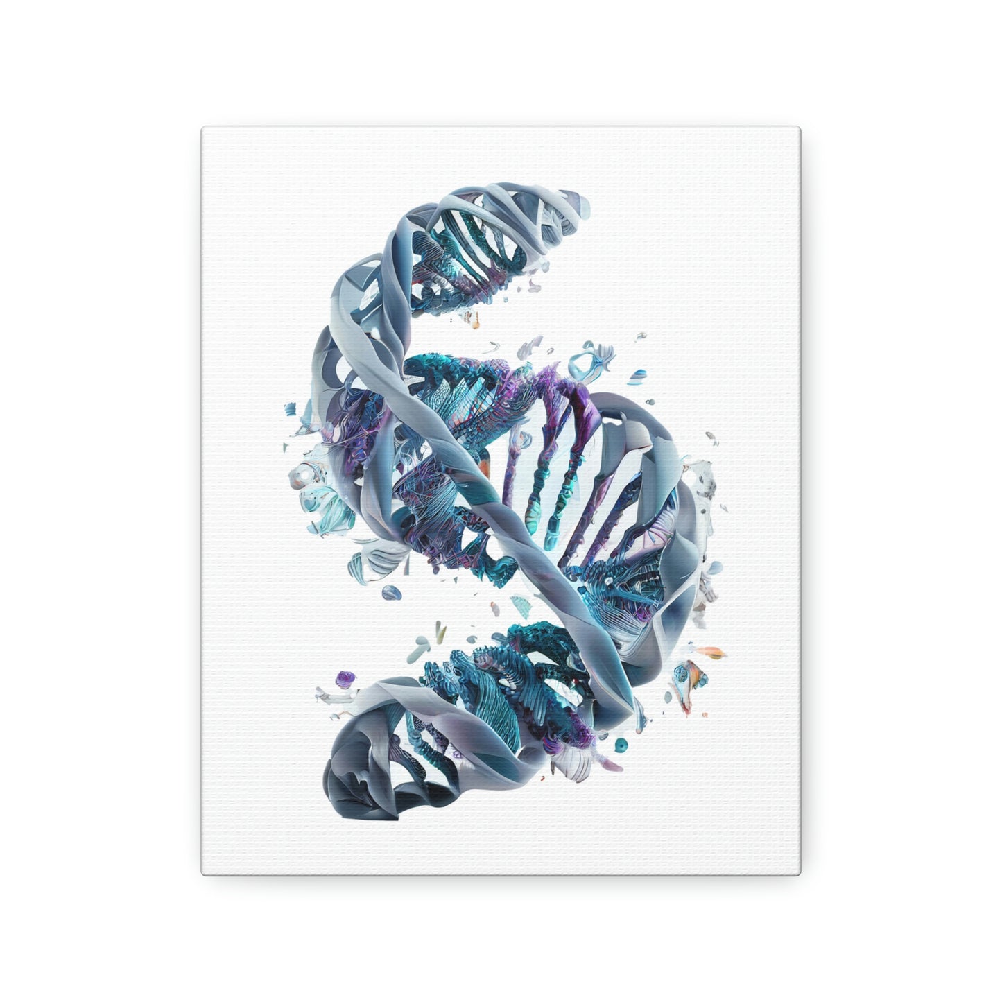 Aquatic Elements Double Helix DNA, ꓥVꓥ Generated - Polyester Canvas