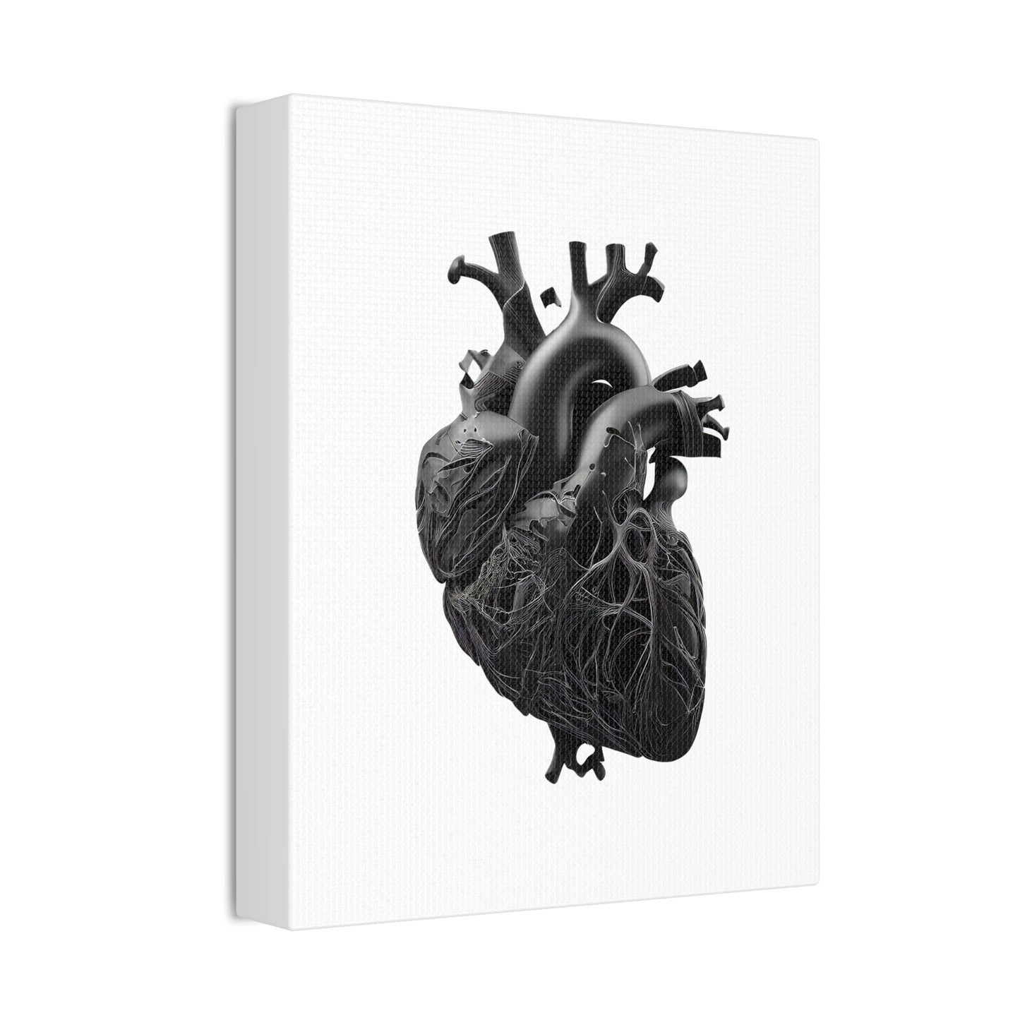 Black Heart, ꓥVꓥ Generated - Polyester Canvas