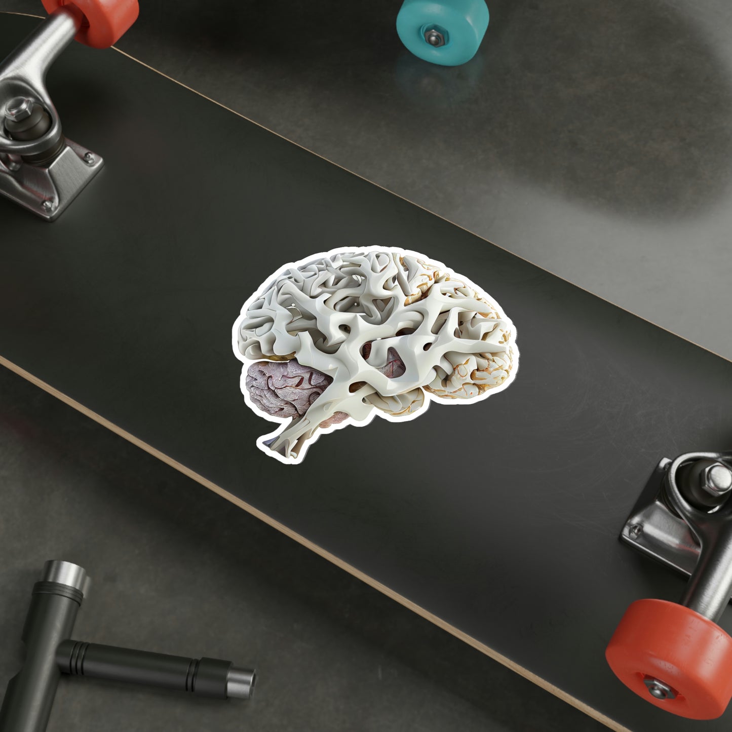 Alien Material Brain Die-Cut Sticker