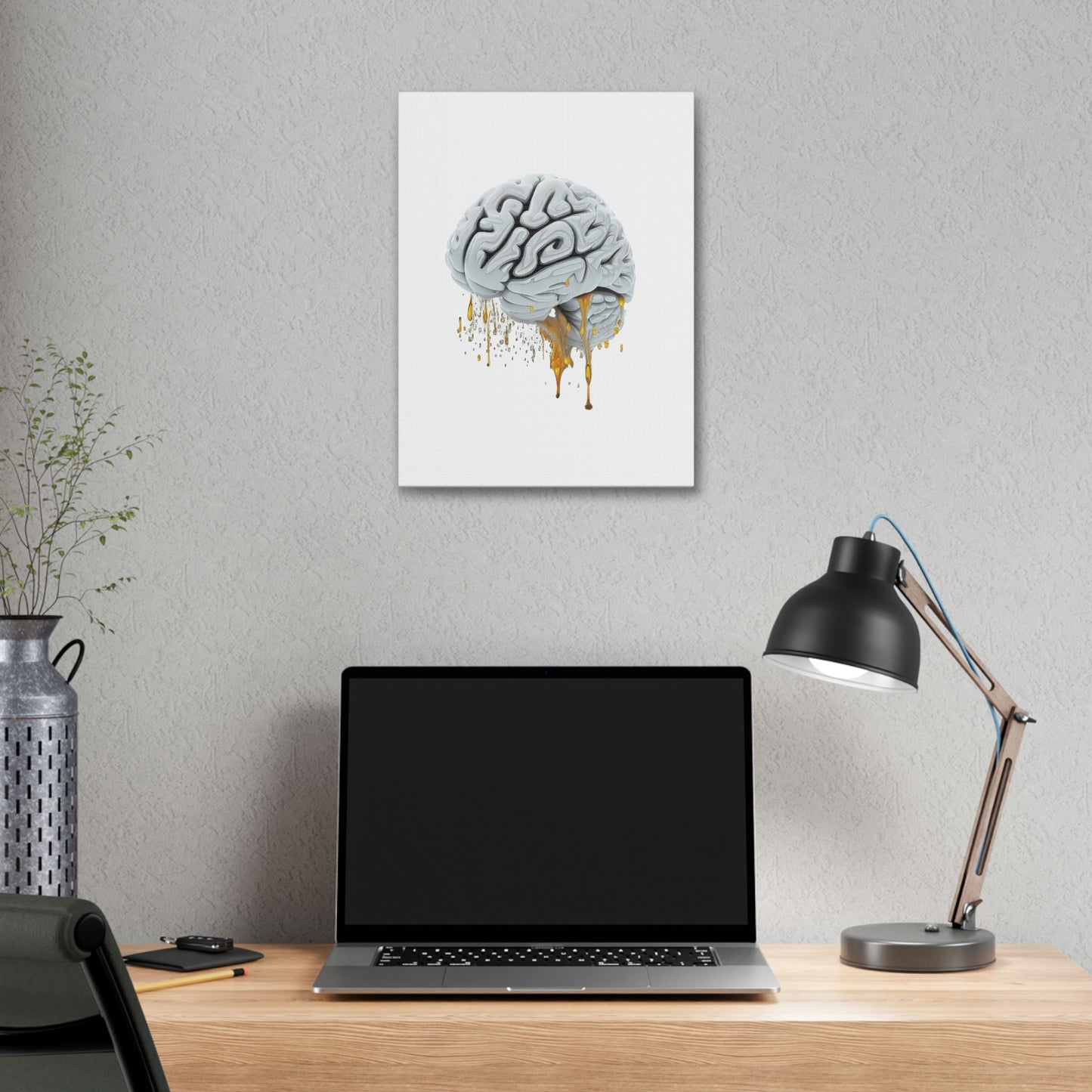 Digital Drip Brain, ꓥVꓥ Generated - Polyester Canvas