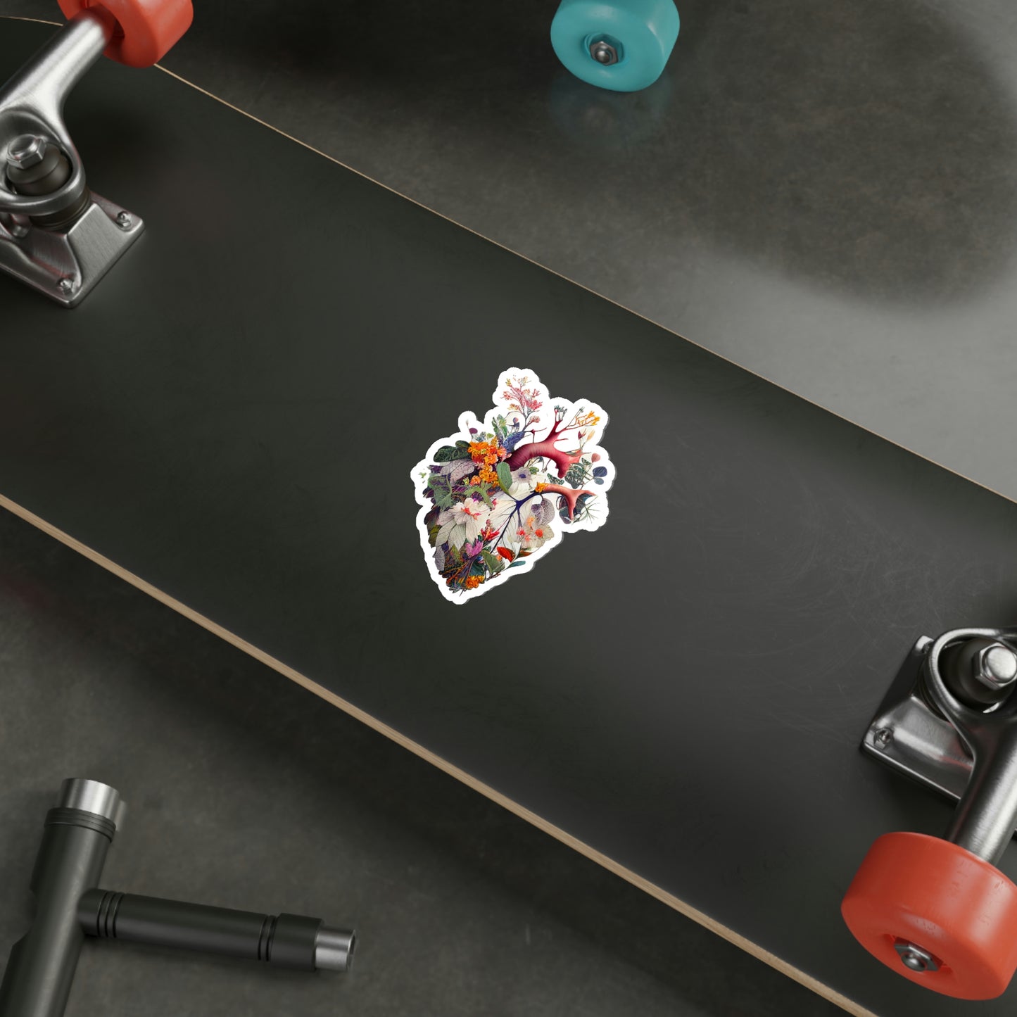 Floral Heart Die-Cut Sticker