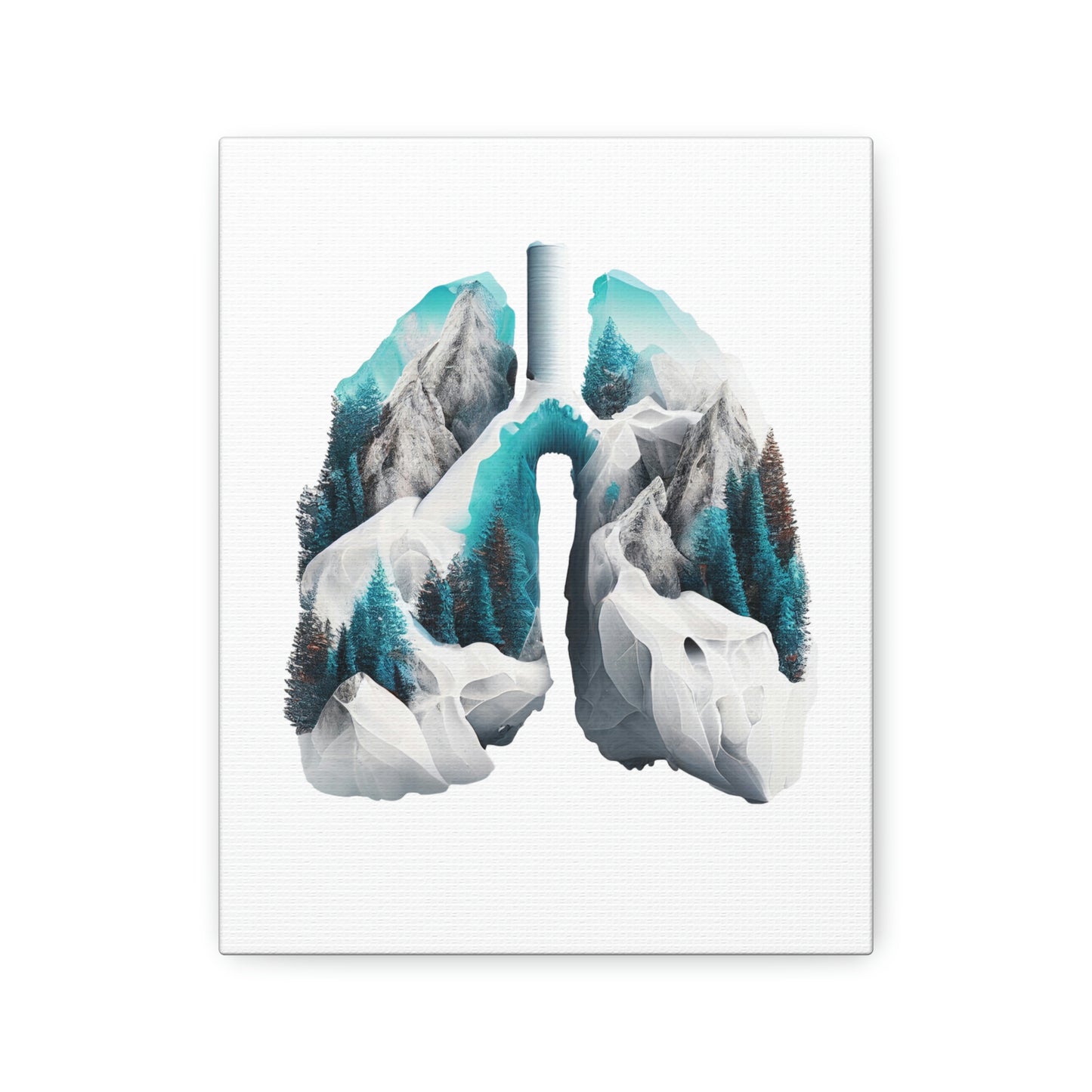 Snow Capped Mountains Lungs, ꓥVꓥ Generated - Polyester Canvas