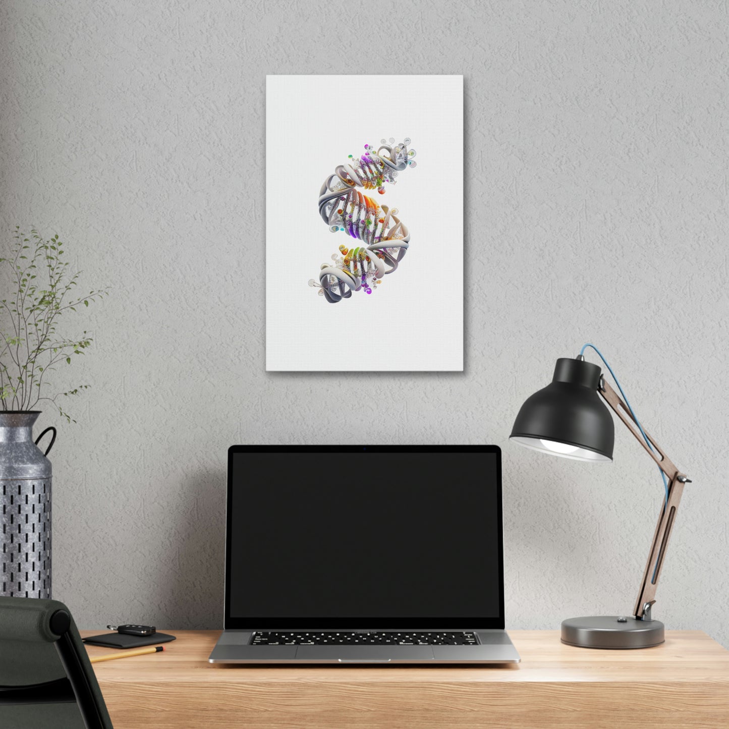 Alien Material Double Helix DNA, ꓥVꓥ Generated - Polyester Canvas