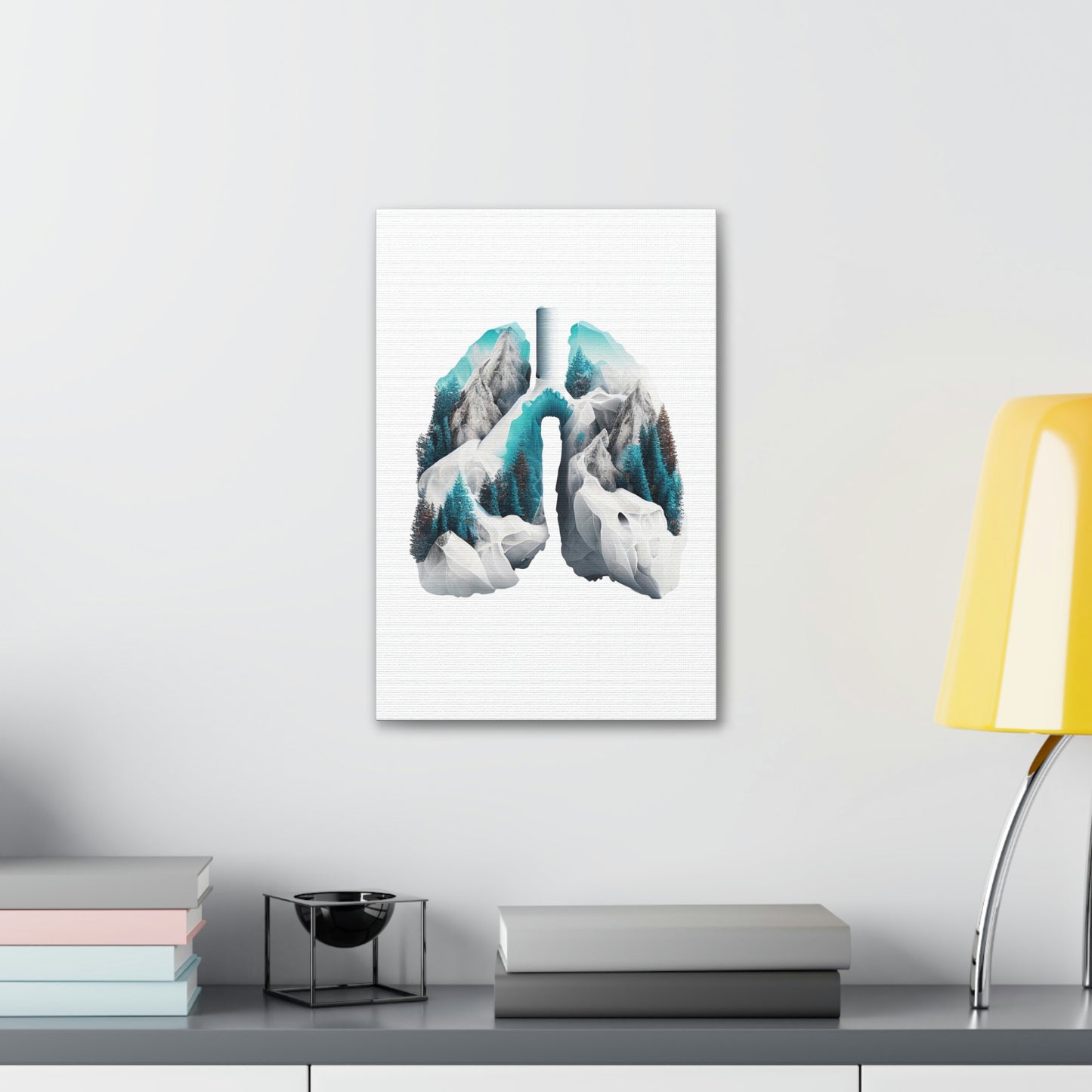 Snow Capped Mountains Lungs, ꓥVꓥ Generated - Polyester Canvas