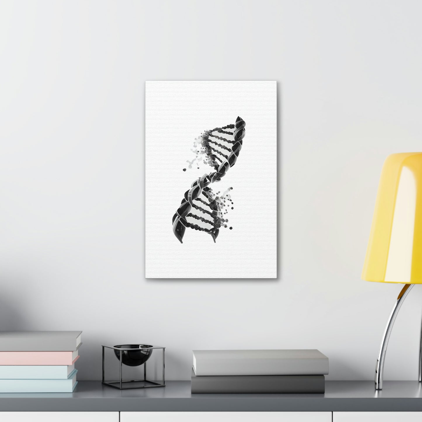Black Double Helix DNA, ꓥVꓥ Generated - Polyester Canvas