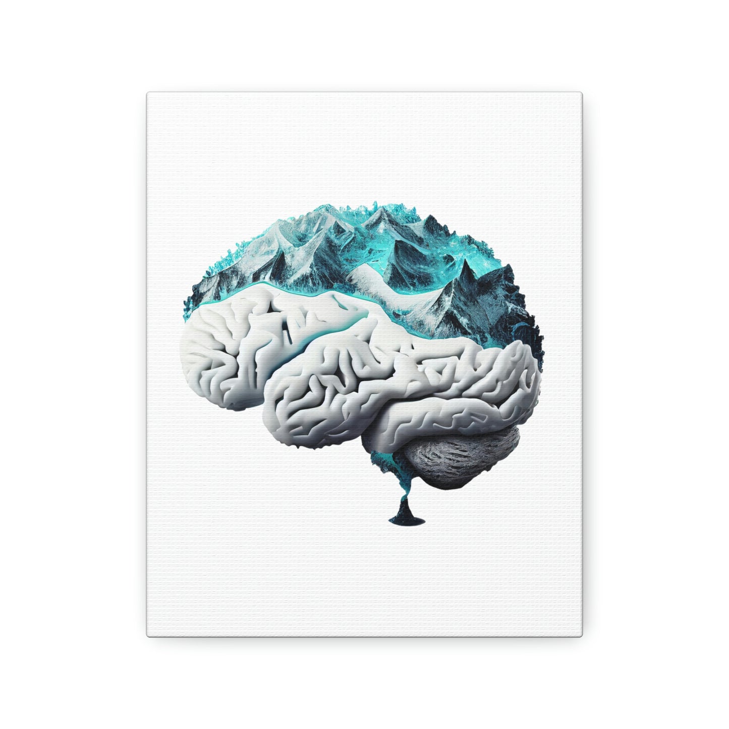 Snow Capped Mountains Brain, ꓥVꓥ Generated - Polyester Canvas