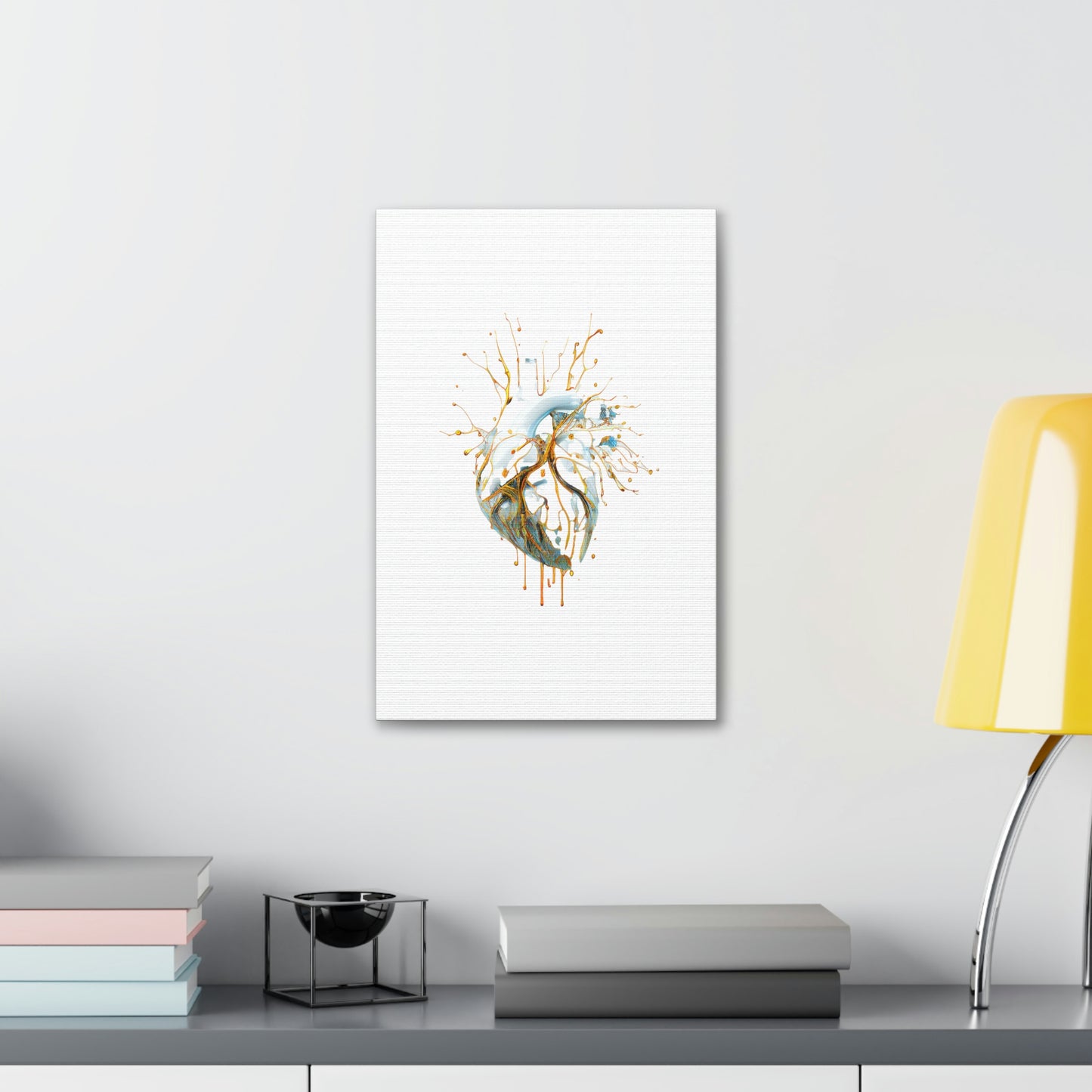 Digital Drip Heart, ꓥVꓥ Generated - Polyester Canvas