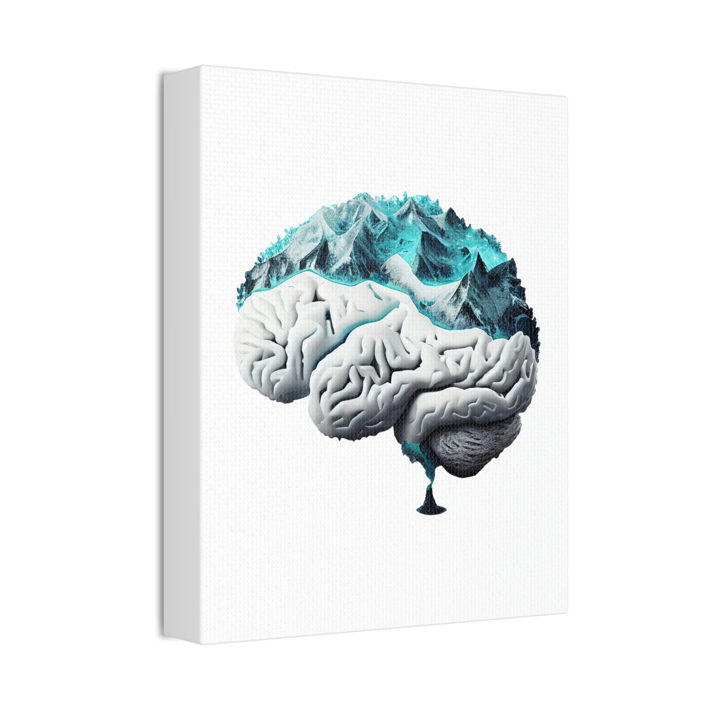 Snow Capped Mountains Brain, ꓥVꓥ Generated - Polyester Canvas
