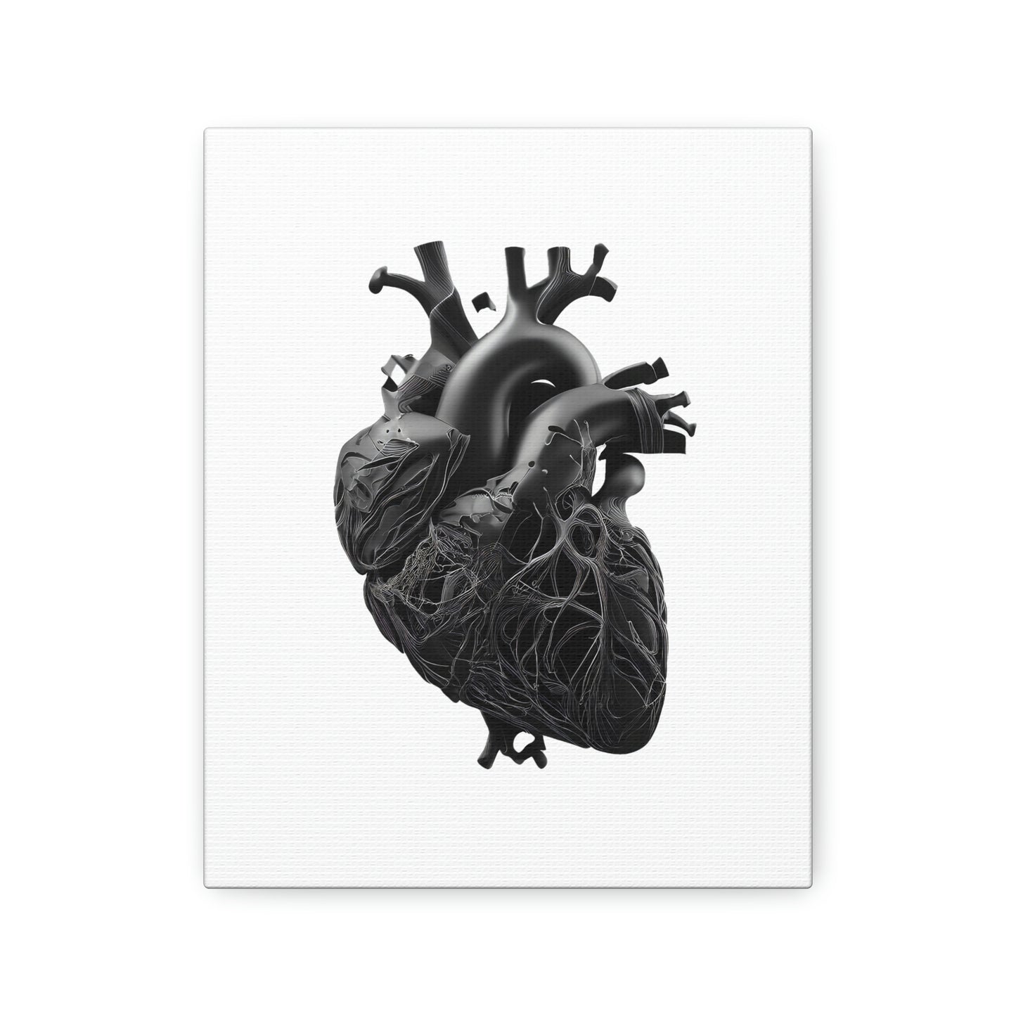 Black Heart, ꓥVꓥ Generated - Polyester Canvas