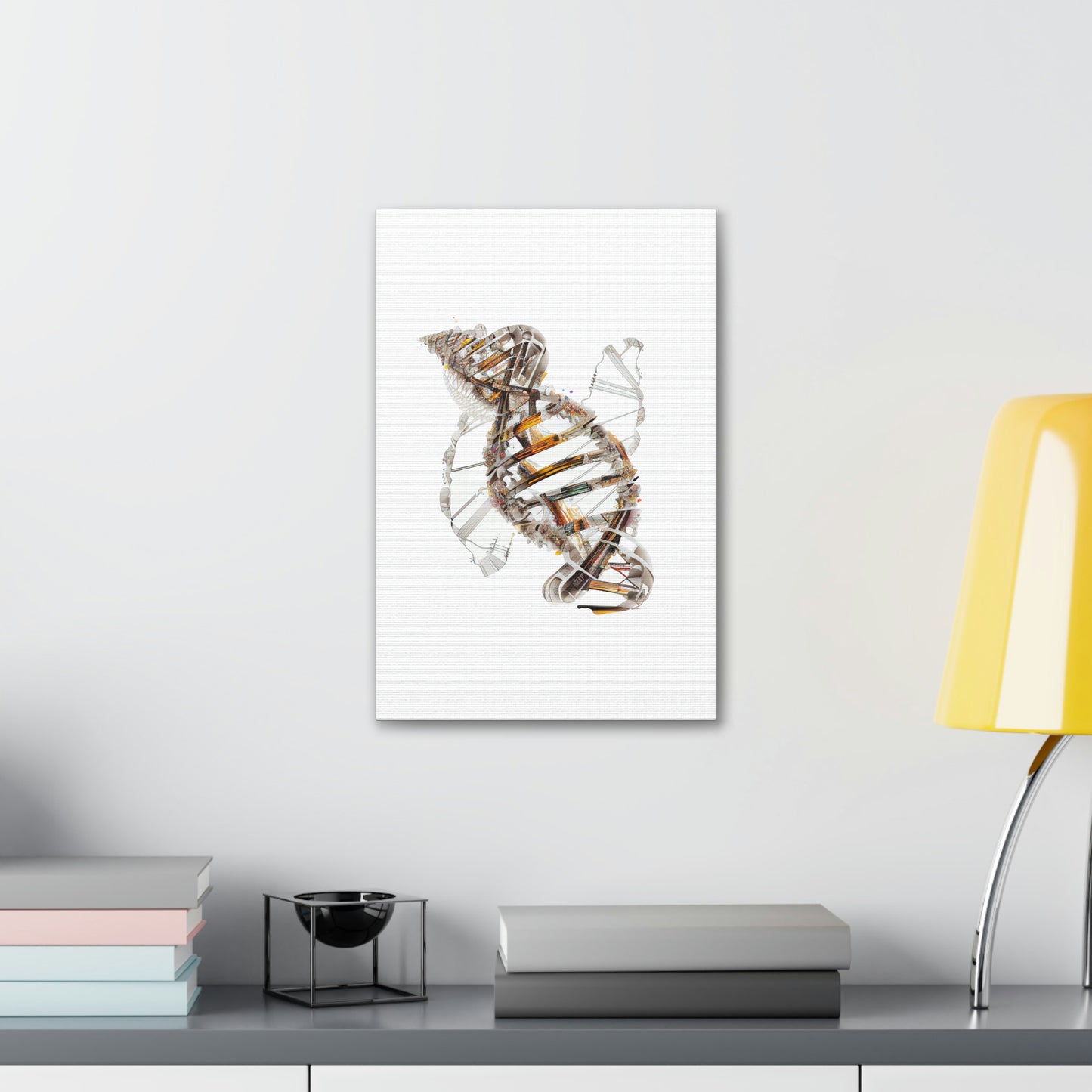 Engineering Plans Double Helix DNA, ꓥVꓥ Generated - Polyester Canvas