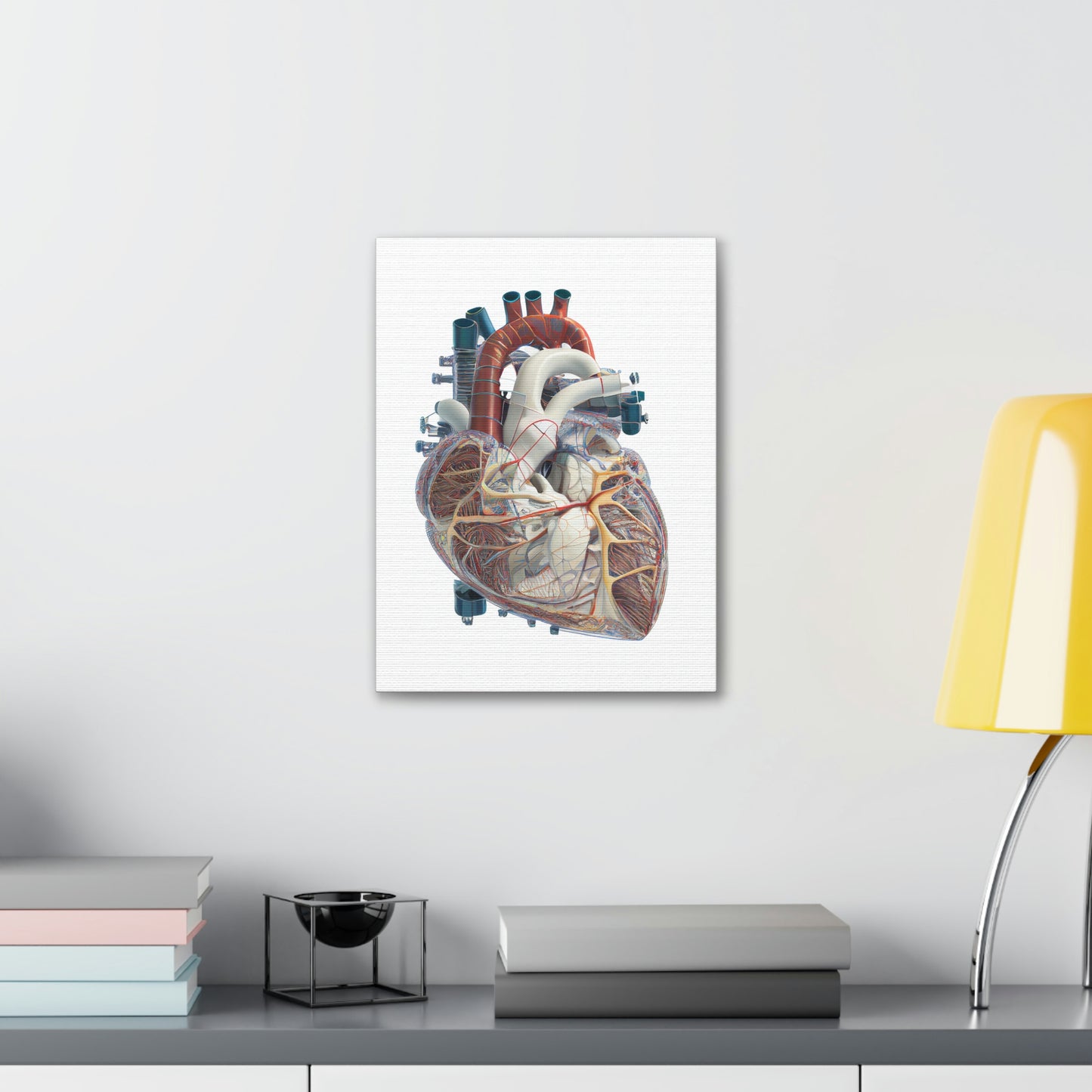 Engineering Plans Heart, ꓥVꓥ Generated - Polyester Canvas