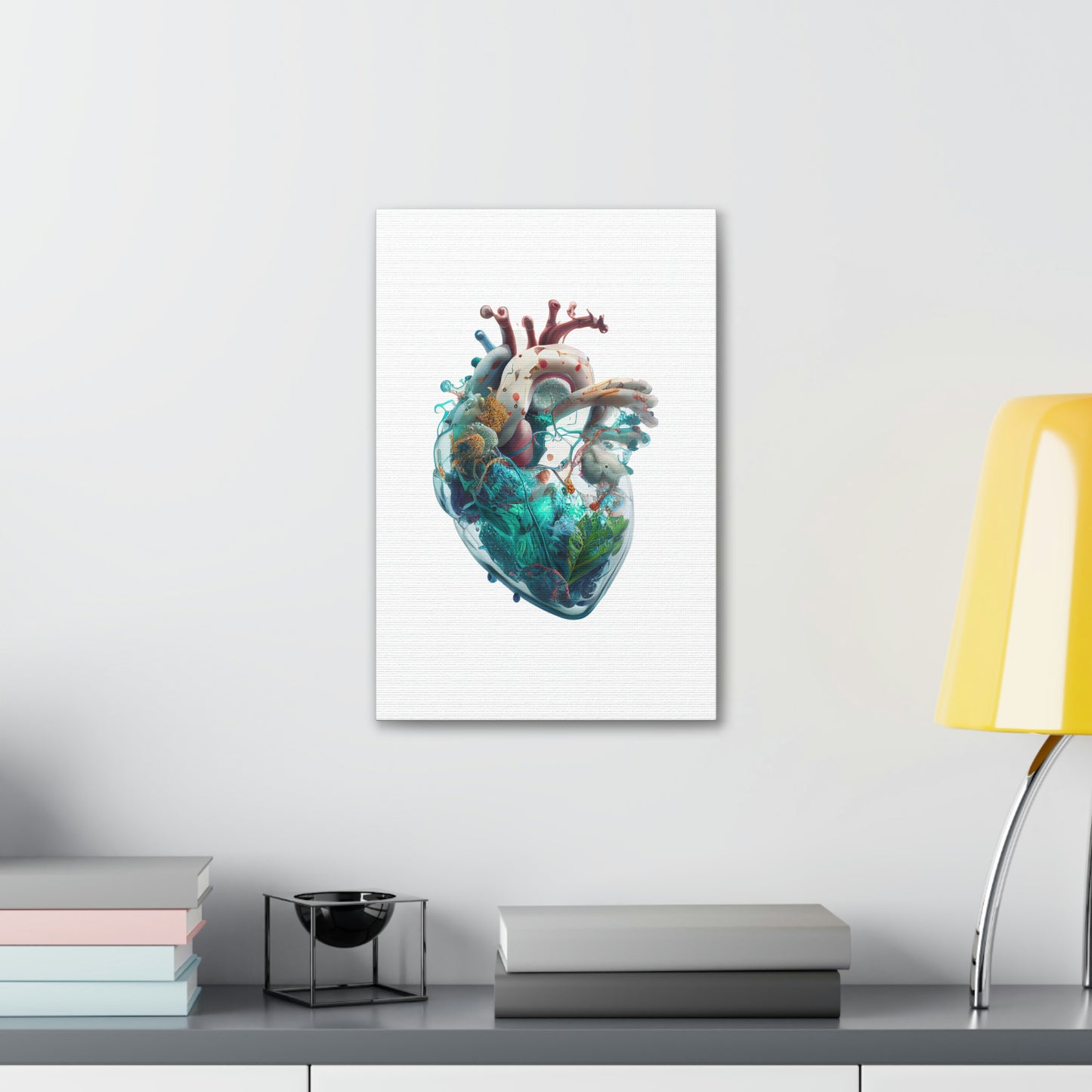 Aquatic Elements Human Heart, ꓥVꓥ Generated - Polyester Canvas