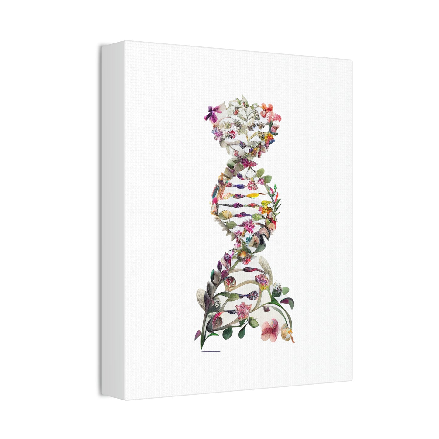 Floral Double Helix DNA, ꓥVꓥ Generated - Polyester Canvas