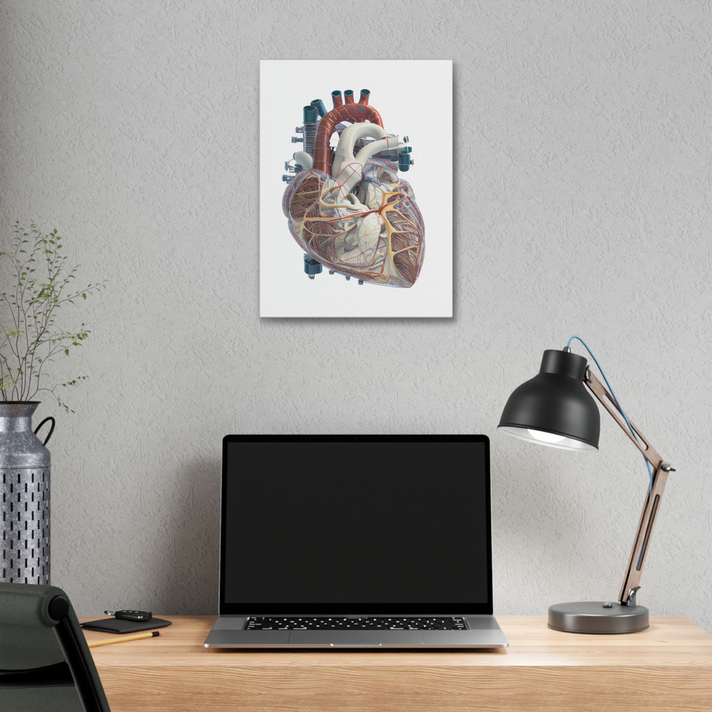 Engineering Plans Heart, ꓥVꓥ Generated - Polyester Canvas