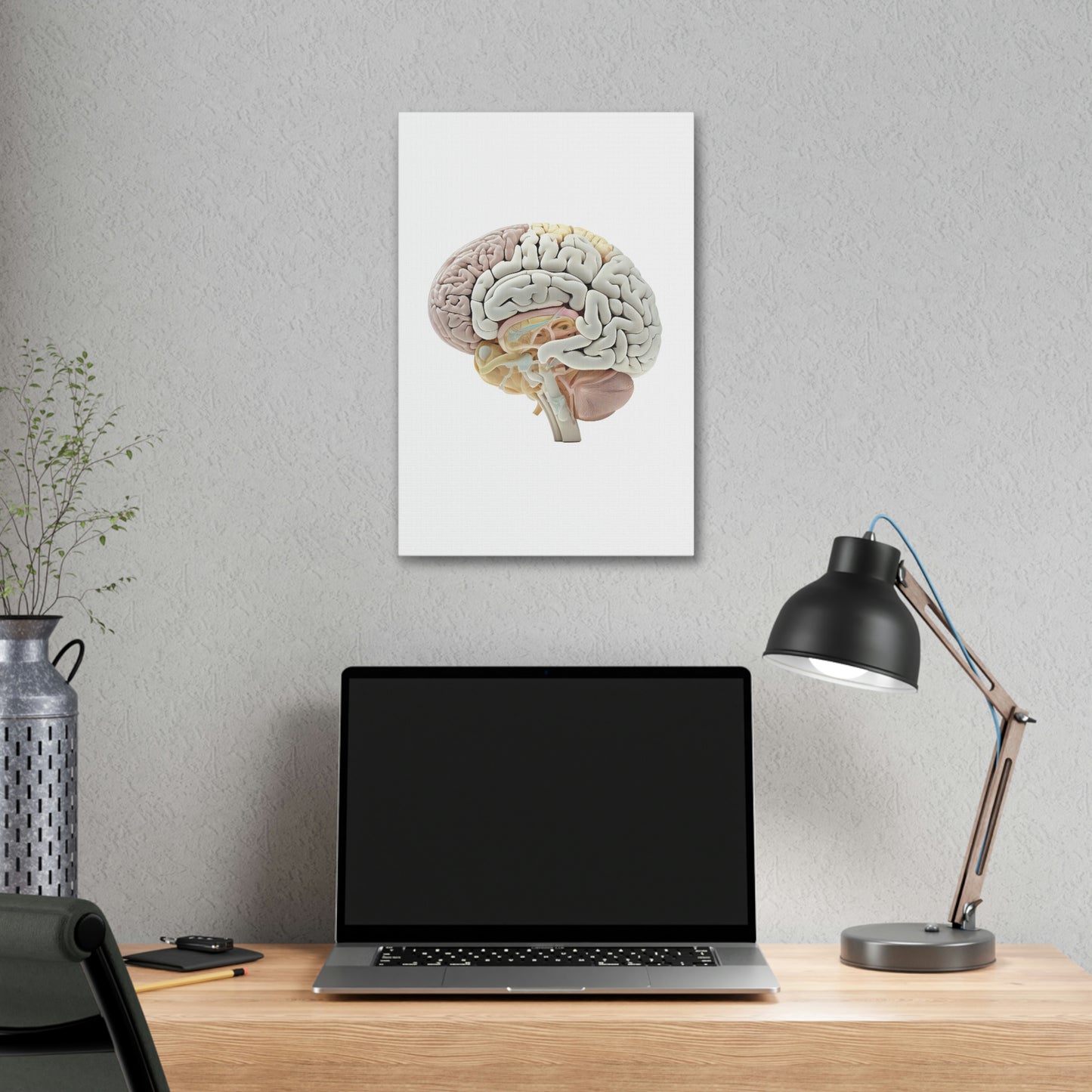 Engineering Plans Brain, ꓥVꓥ Generated - Polyester Canvas