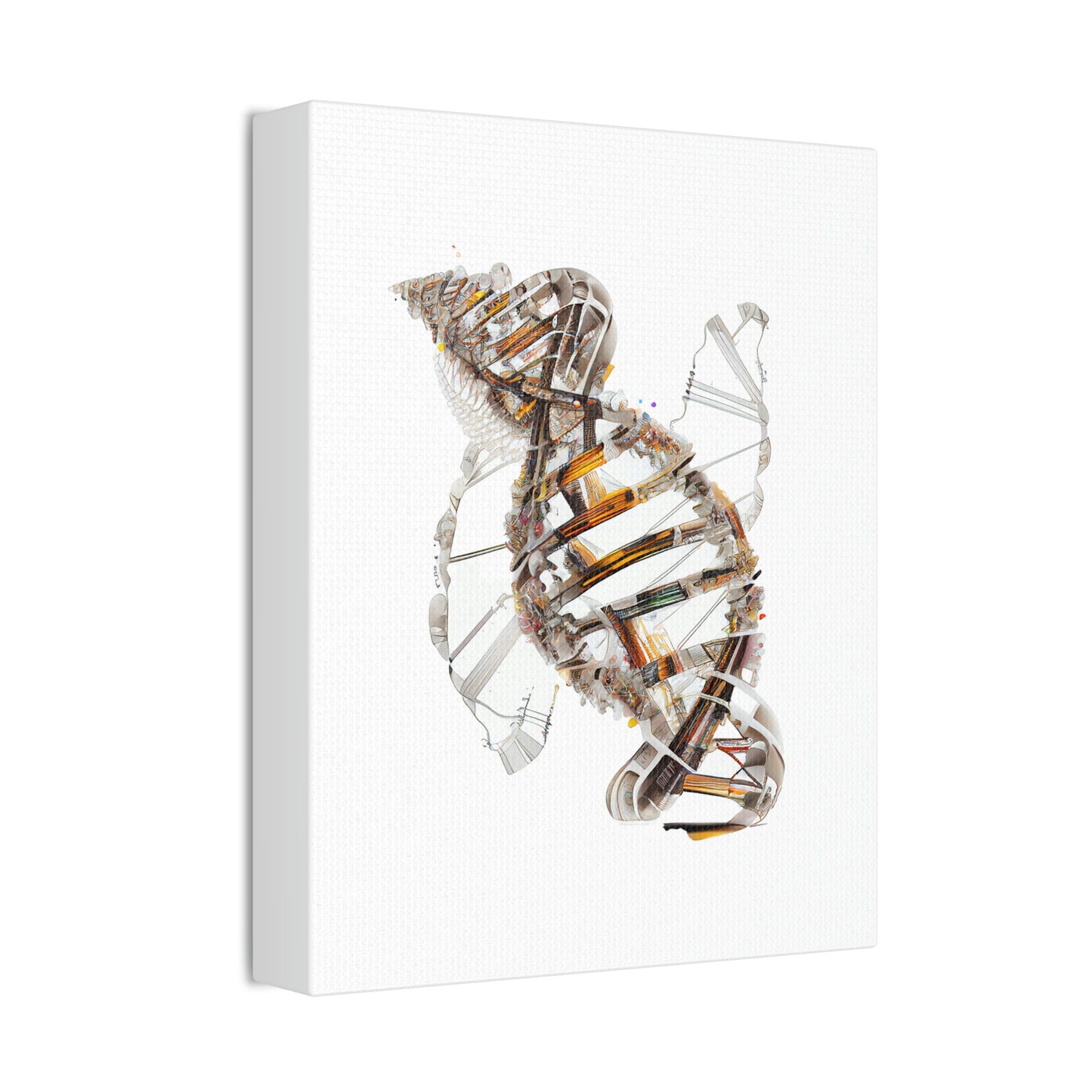 Engineering Plans Double Helix DNA, ꓥVꓥ Generated - Polyester Canvas