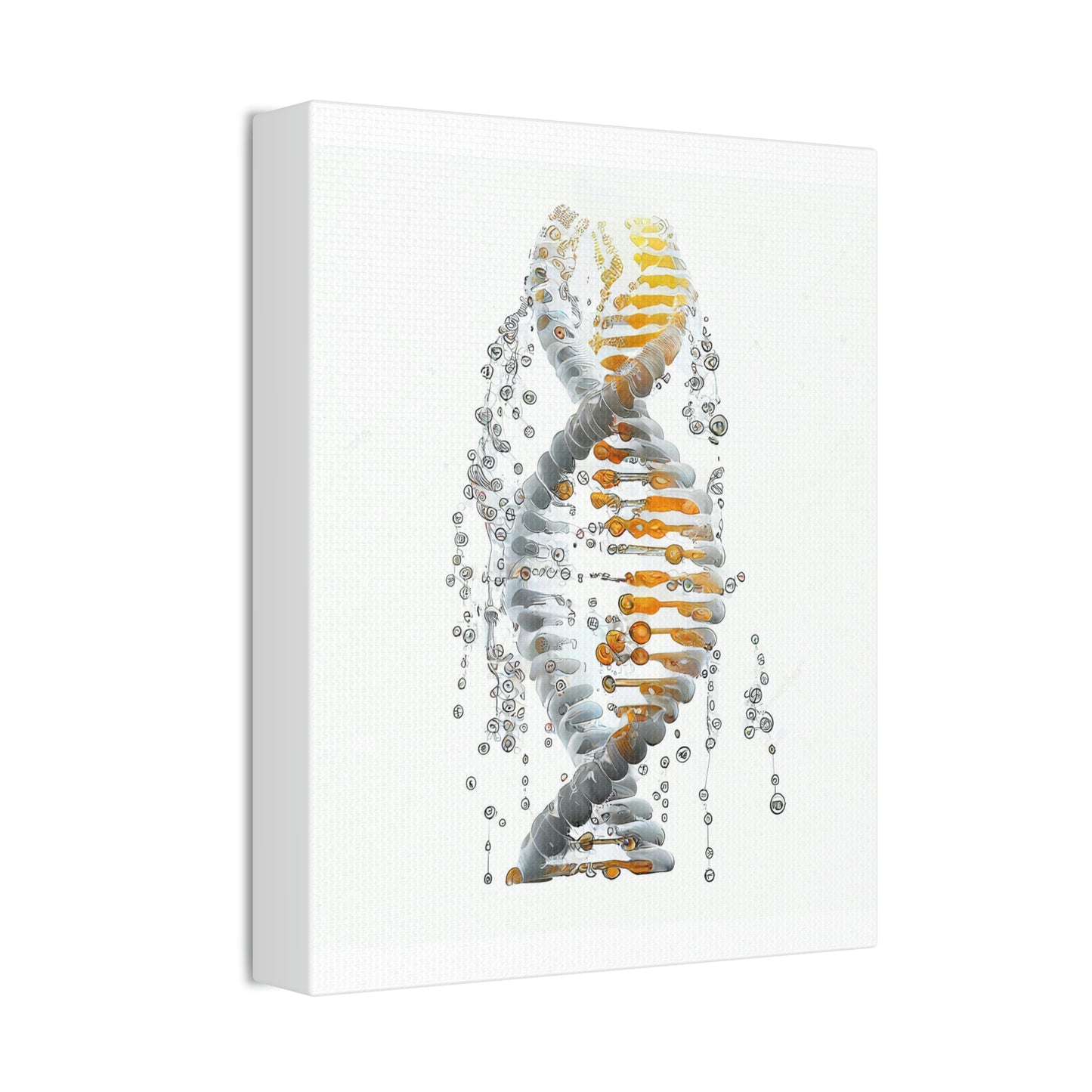 Digital Drip Double Helix DNA, ꓥVꓥ Generated - Polyester Canvas