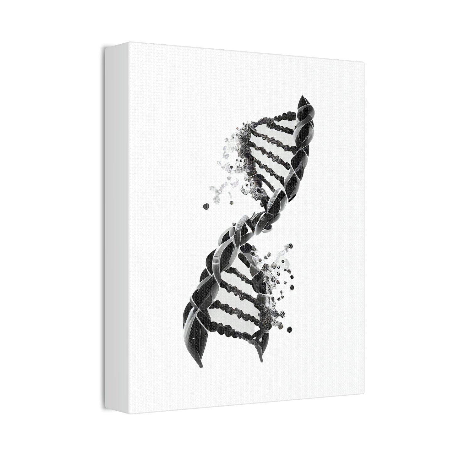 Black Double Helix DNA, ꓥVꓥ Generated - Polyester Canvas