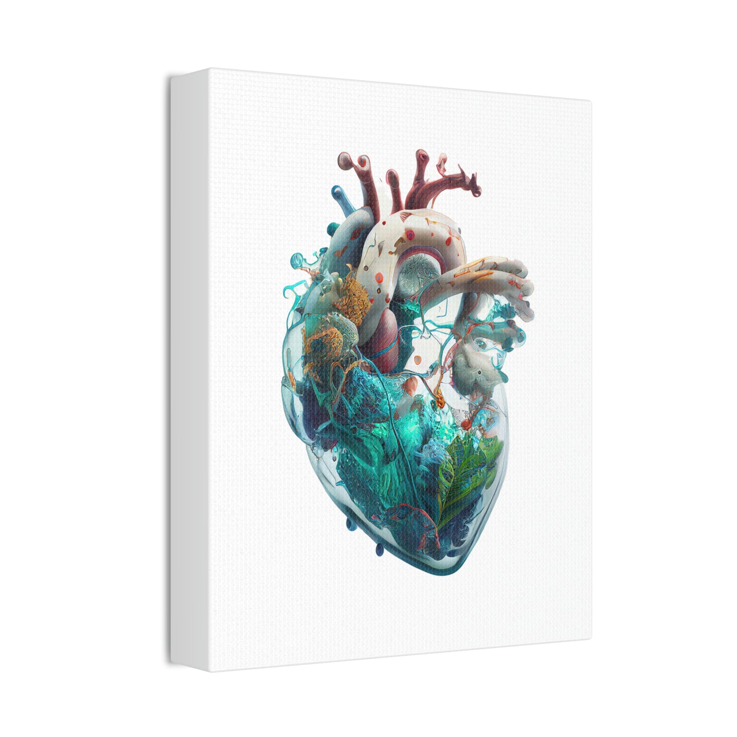 Aquatic Elements Human Heart, ꓥVꓥ Generated - Polyester Canvas