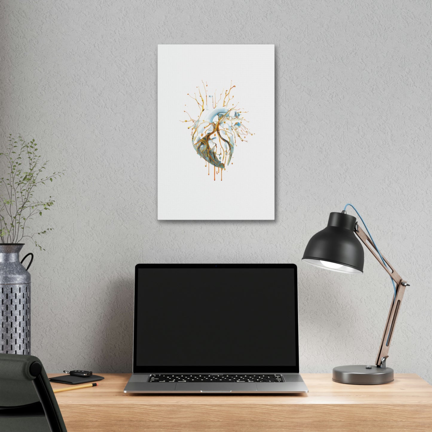 Digital Drip Heart, ꓥVꓥ Generated - Polyester Canvas